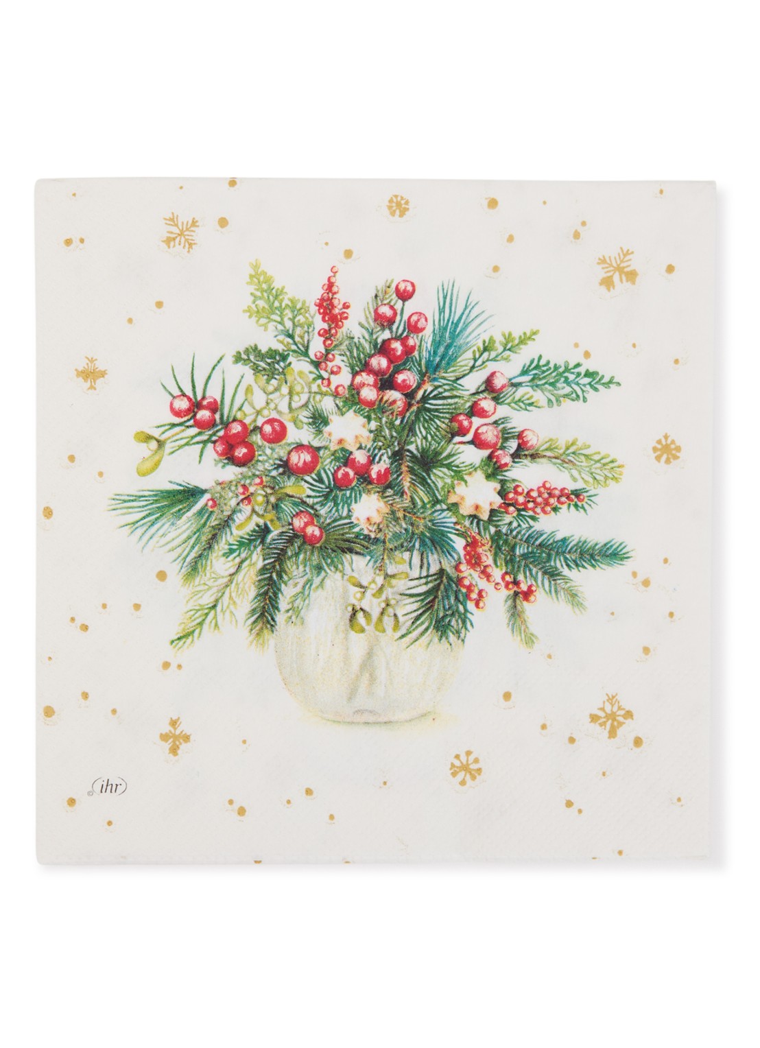 Ihr Ideal Home Christmas Arrangement servetten 33 x 33 cm - voorkant creme