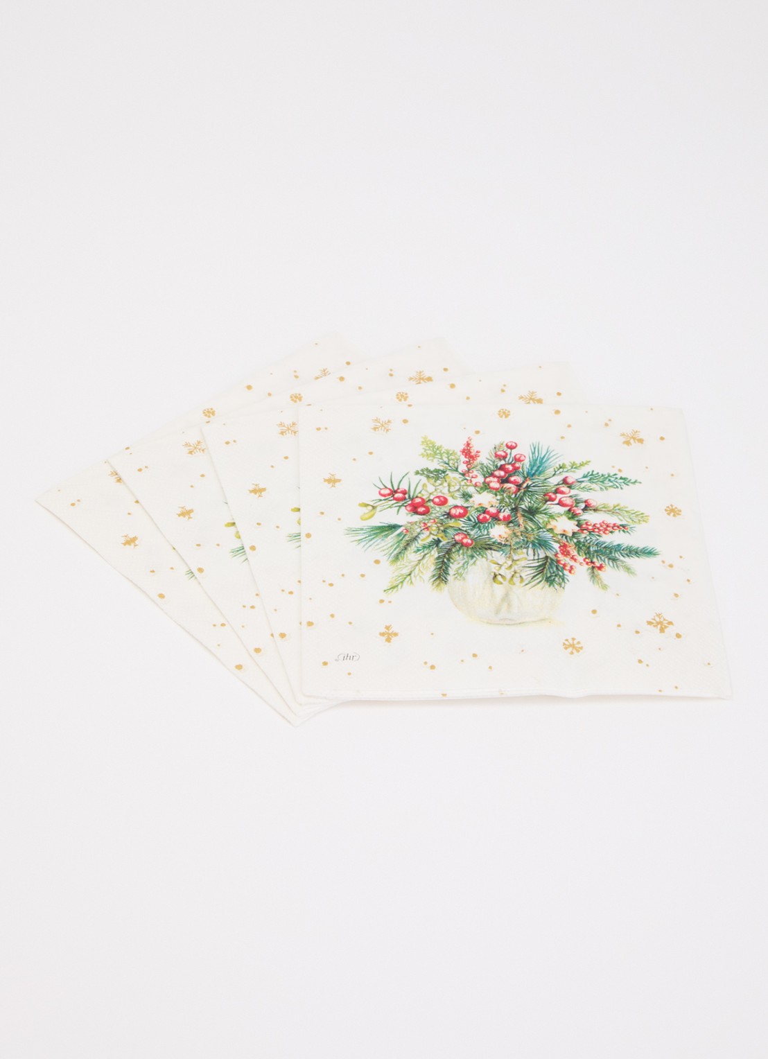 Ihr Ideal Home Christmas Arrangement servetten 33 x 33 cm - voorkant 2 creme