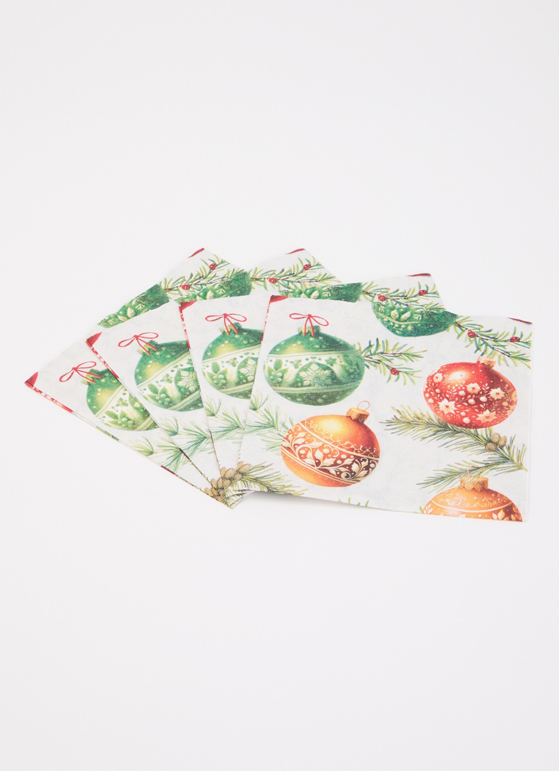 Ihr Ideal Home Christmas Bubbles servetten 33 x 33 cm - voorkant 2 creme