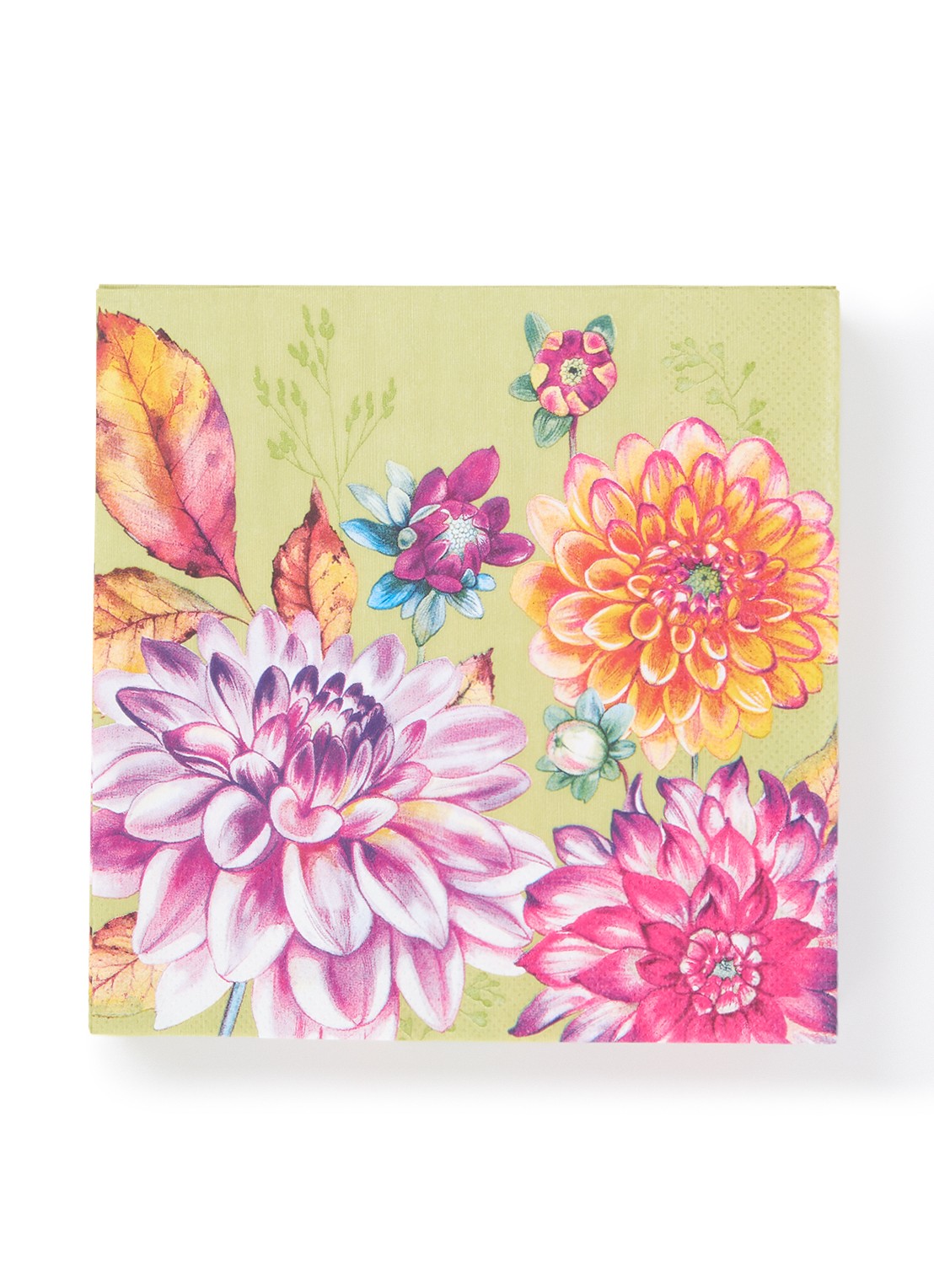 Ihr Ideal Home Dahlina servetten 33 x 33 cm - voorkant lindegroen