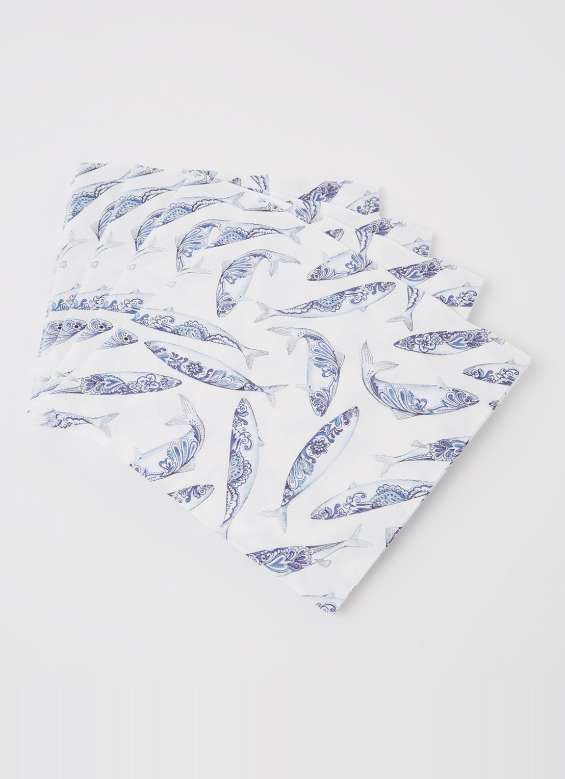 Ihr Ideal Home Fish servetten 33 x 33 cm  - voorkant 2 wit