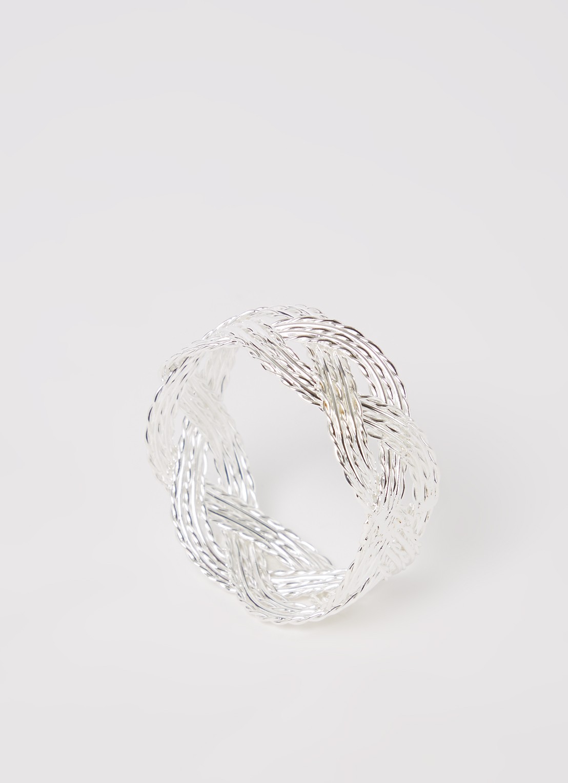 Ihr Ideal Home Gevlochten servetring  - voorkant 2 zilver