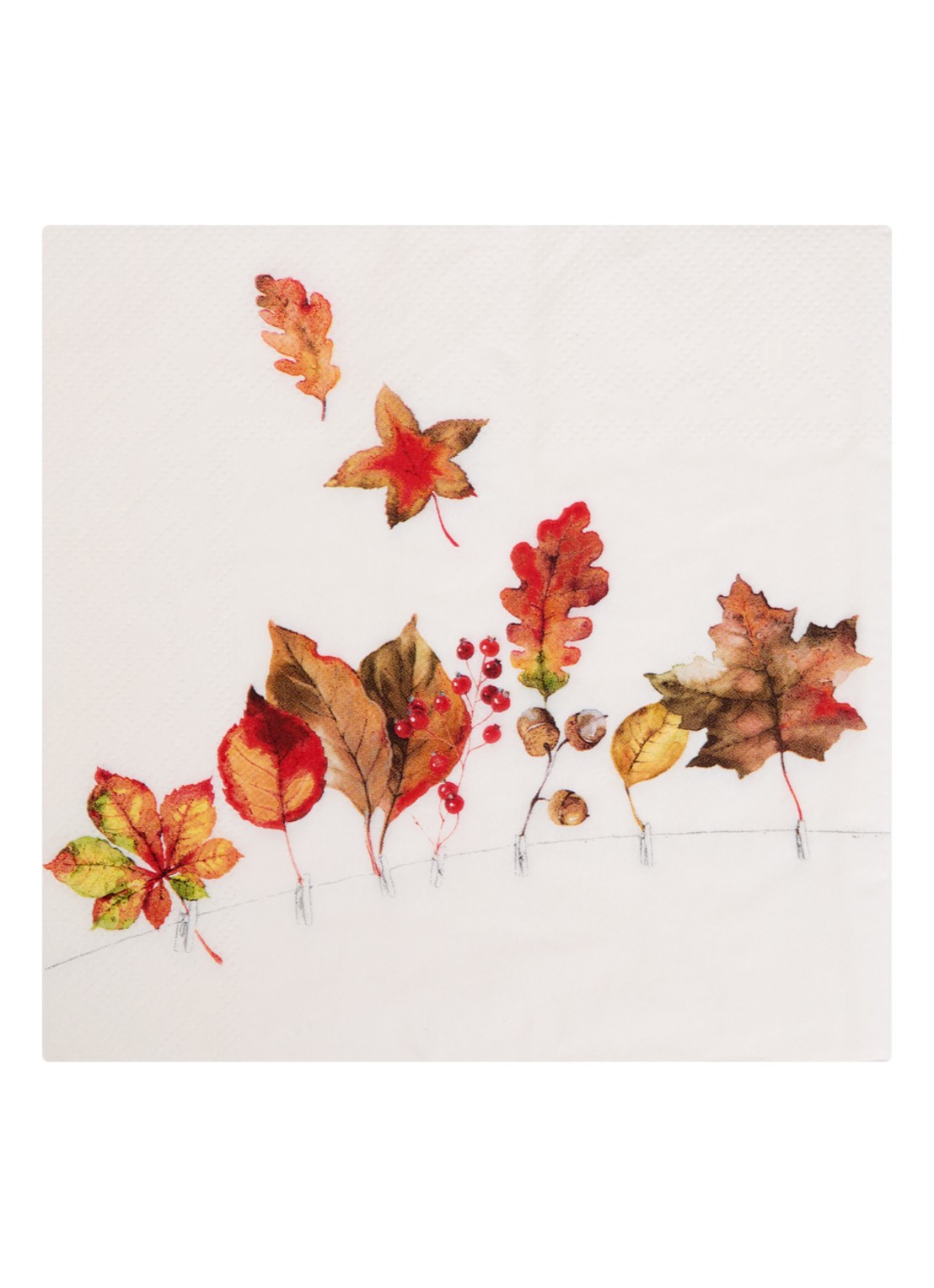Ihr Ideal Home Leaf Line servet 33 x 33 cm set van 20 - voorkant beige
