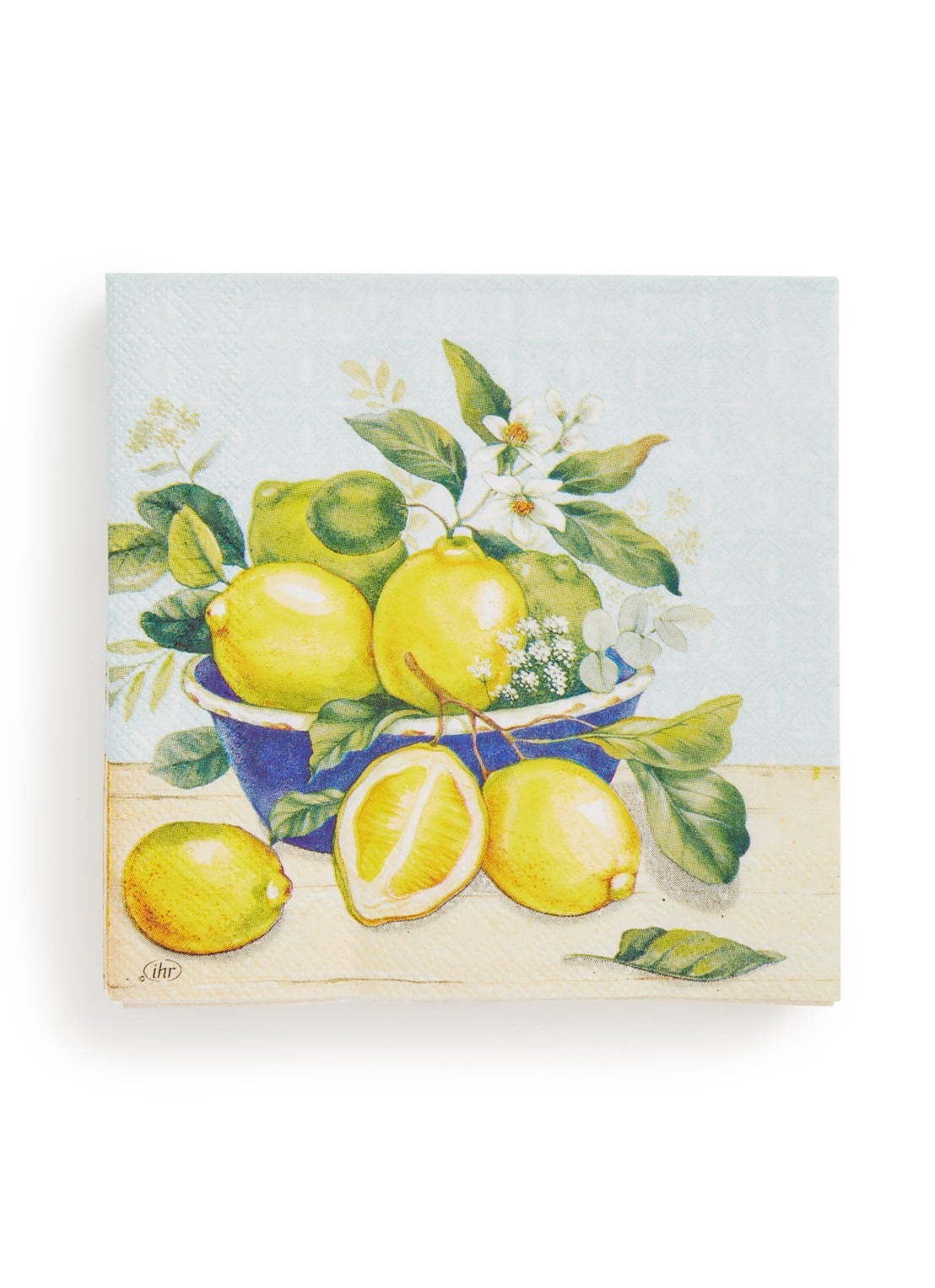 Ihr Ideal Home Lemon in Bowl servetten 25 x 25 cm - voorkant lichtgroen