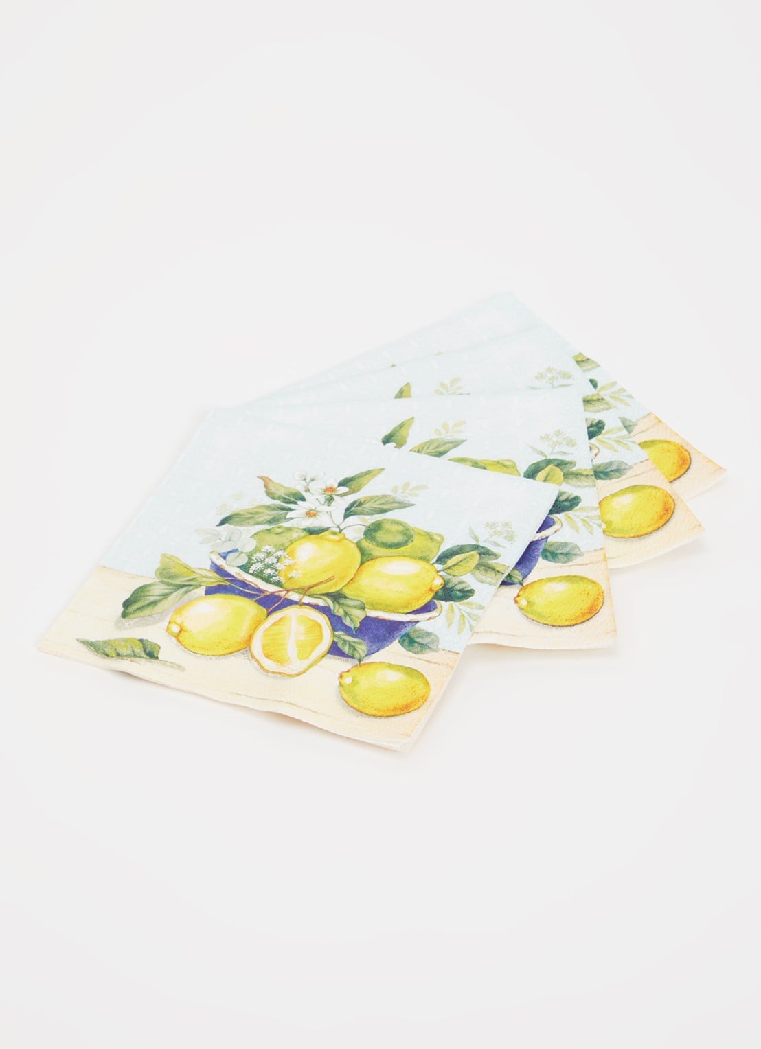 Ihr Ideal Home Lemon in Bowl servetten 25 x 25 cm - voorkant 2 lichtgroen
