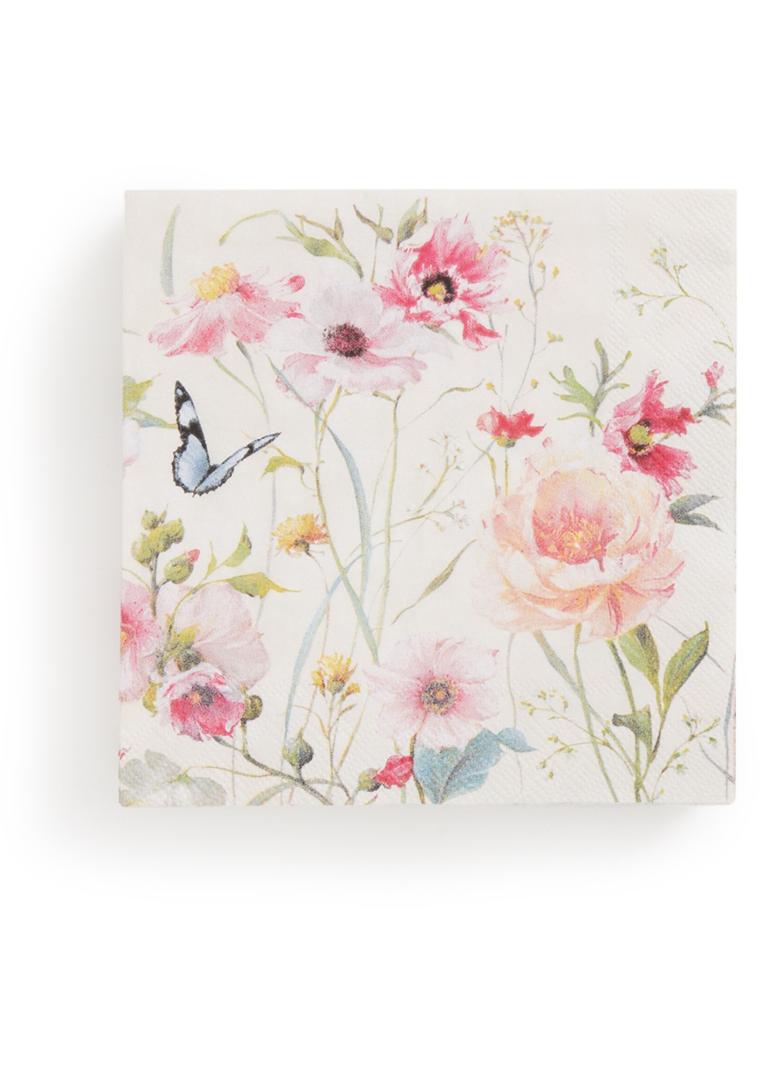 Ihr Ideal Home Living Wildflowers servetten 25 x 25 cm - voorkant lichtroze