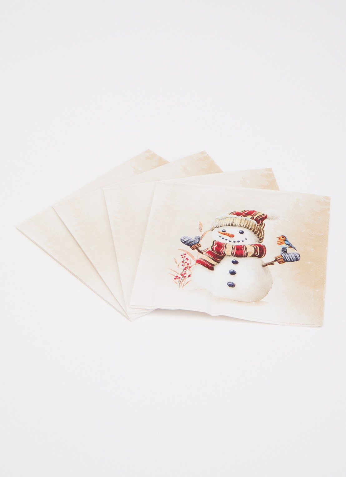 Ihr Ideal Home Oscar The Snowman servetten 33 x 33 cm - voorkant 2 beige