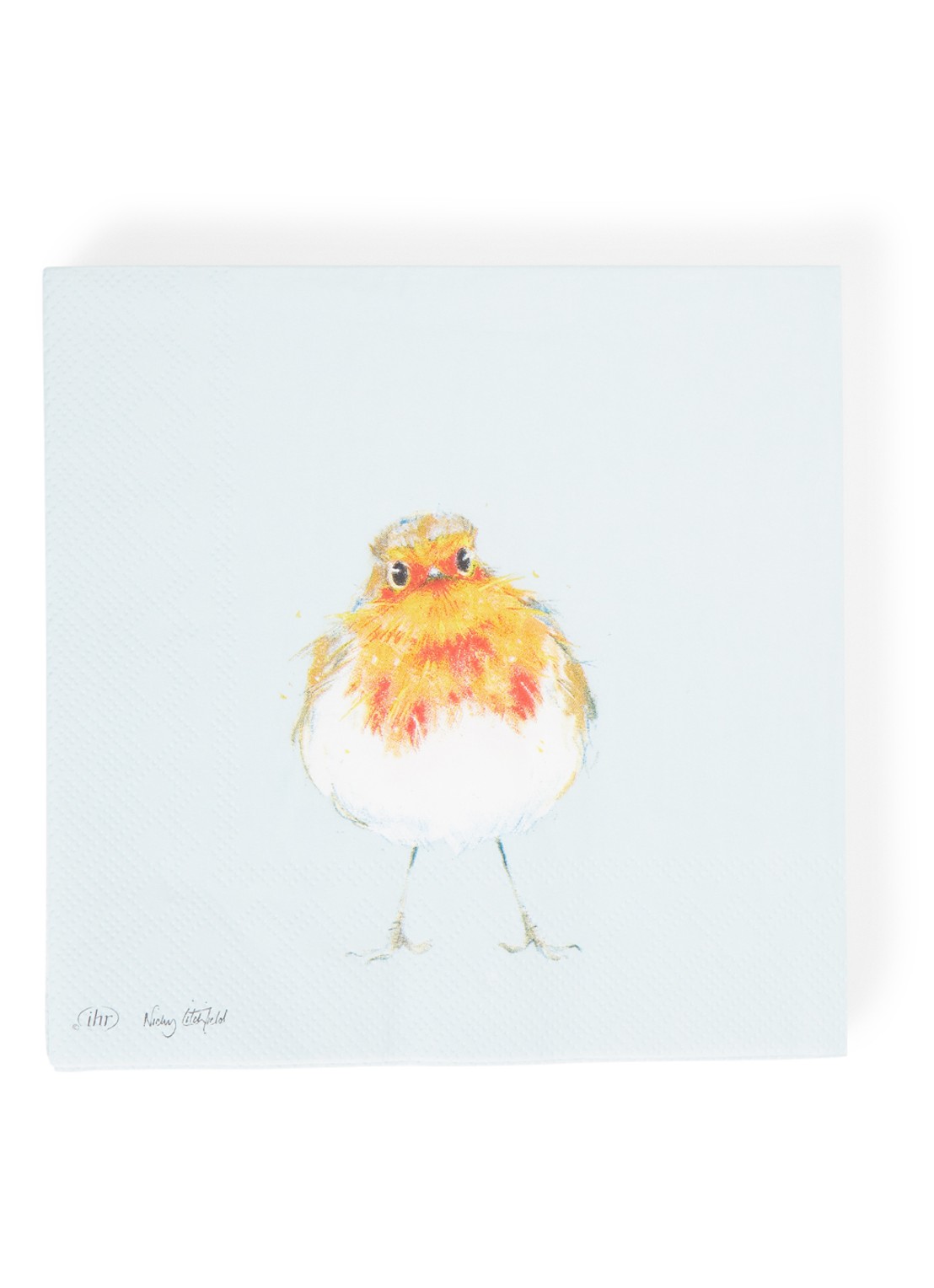 Ihr Ideal Home Robin Chico servet 33 x 33 cm set van 20 - voorkant lichtblauw