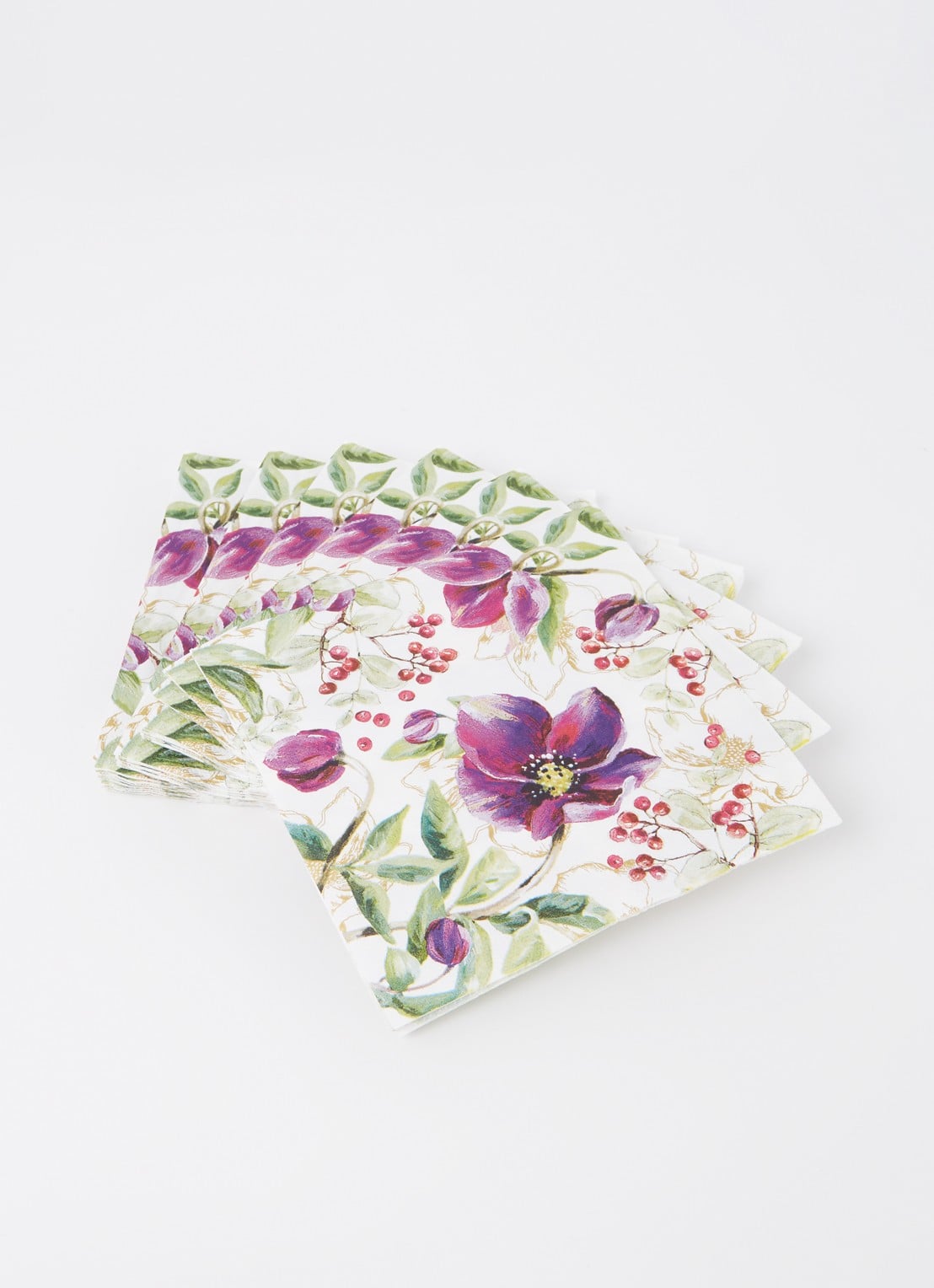 Ihr Ideal Home Rose Noel servetten 33 x 33 cm - voorkant 2 groen
