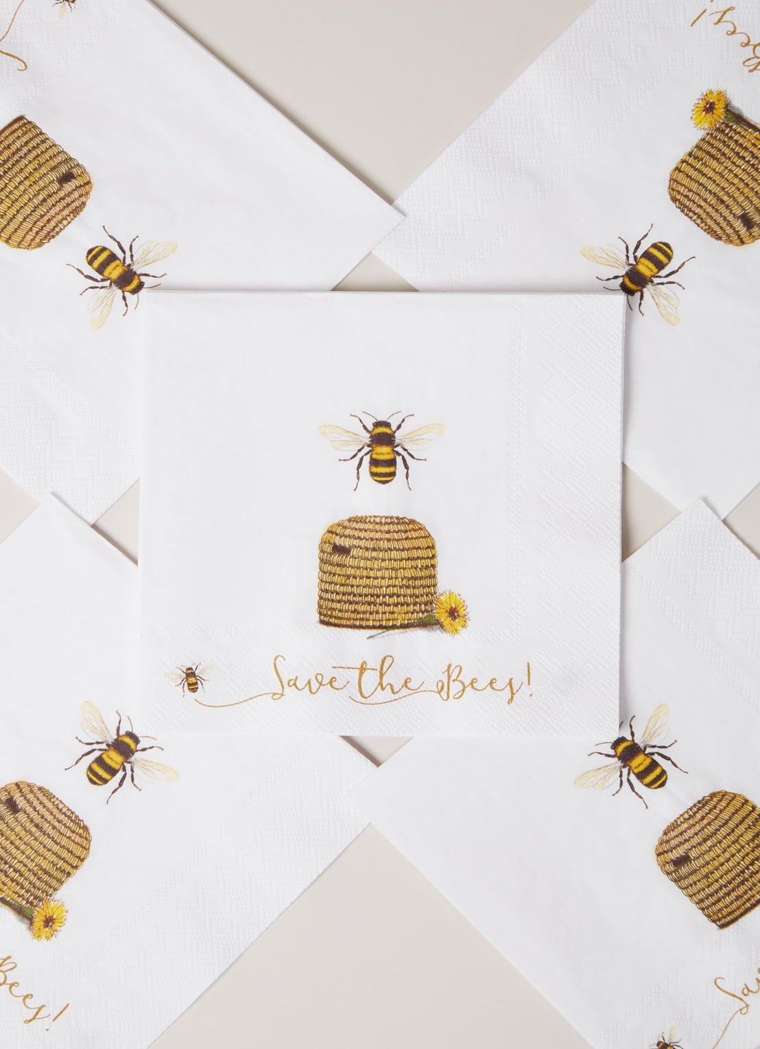 Ihr Ideal Home Save The Bees servetten 33 x 33 cm - detail 3 wit