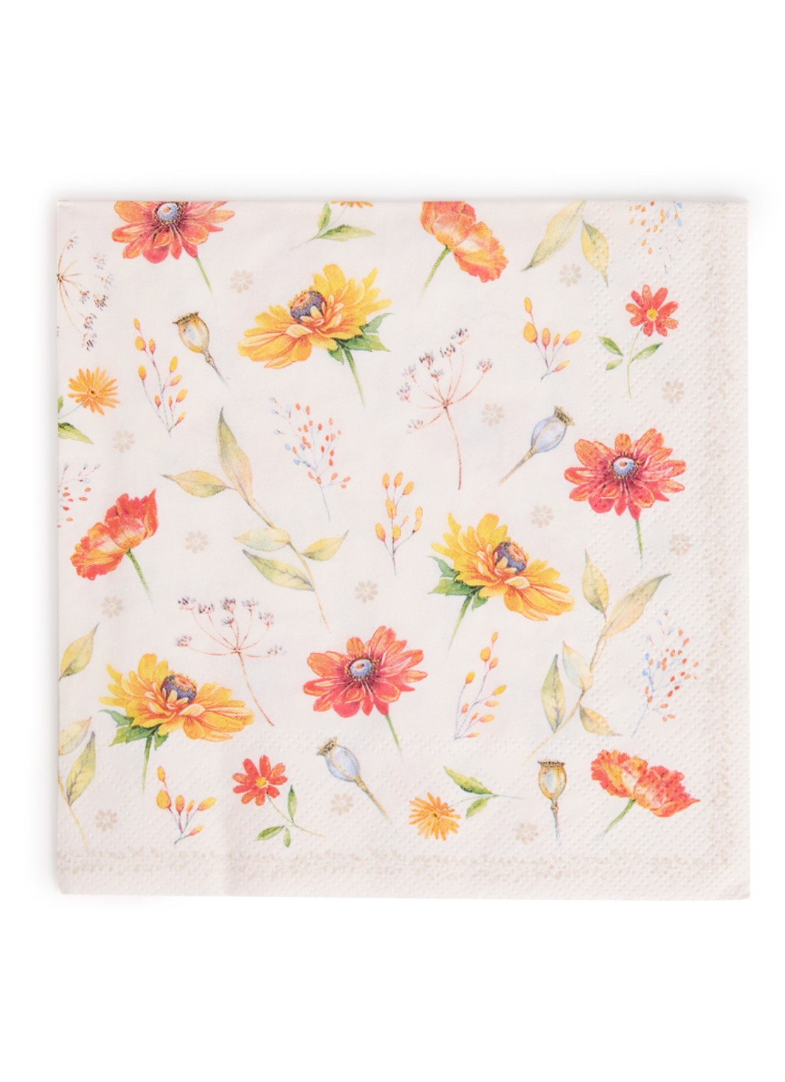 Ihr Ideal Home Soft Sunset Flowers servetten - voorkant creme
