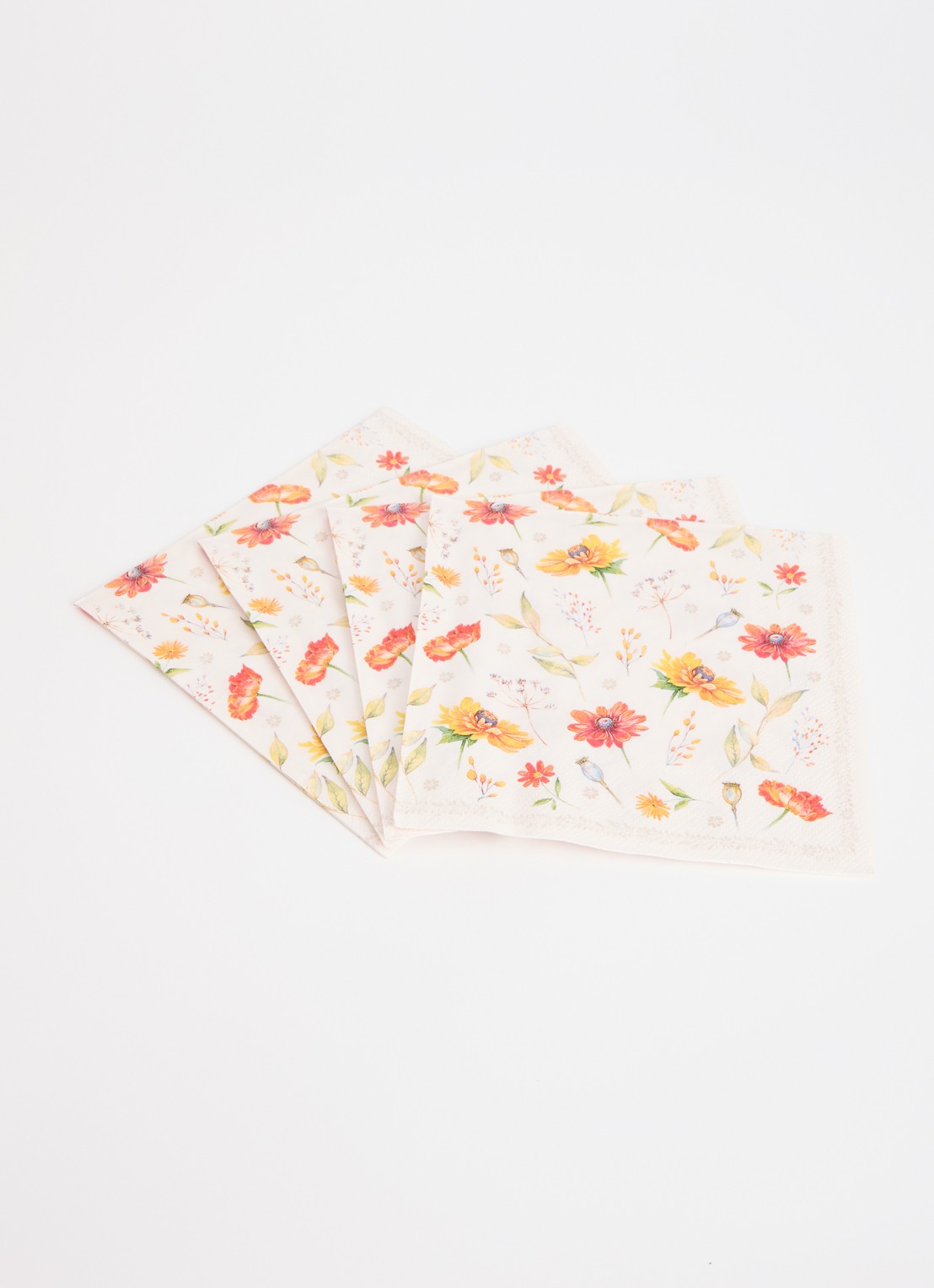 Ihr Ideal Home Soft Sunset Flowers servetten - voorkant 2 creme