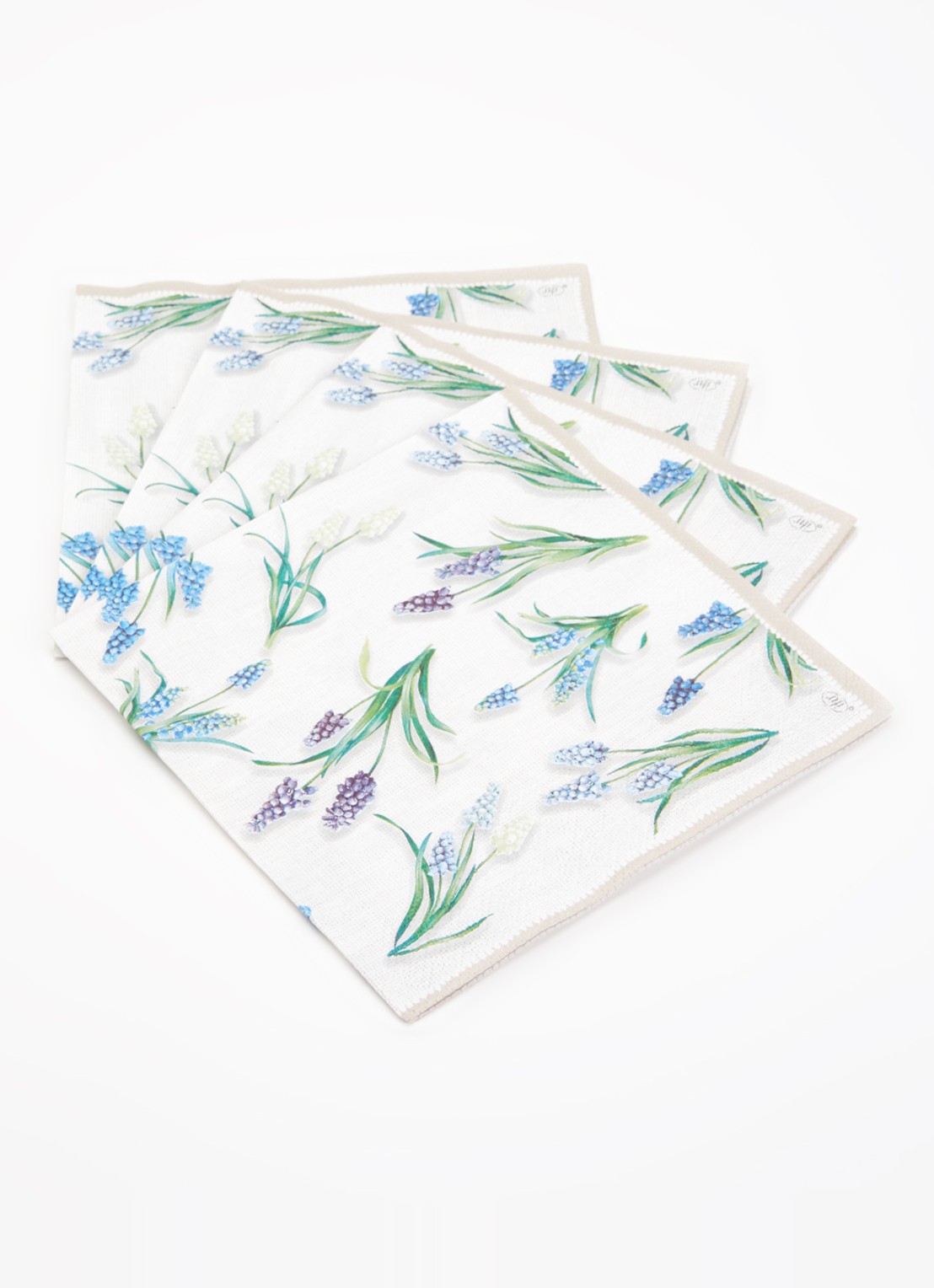 Ihr Ideal Home Spring Muscari servetten 33 x 33 cm  - voorkant 2 blauw