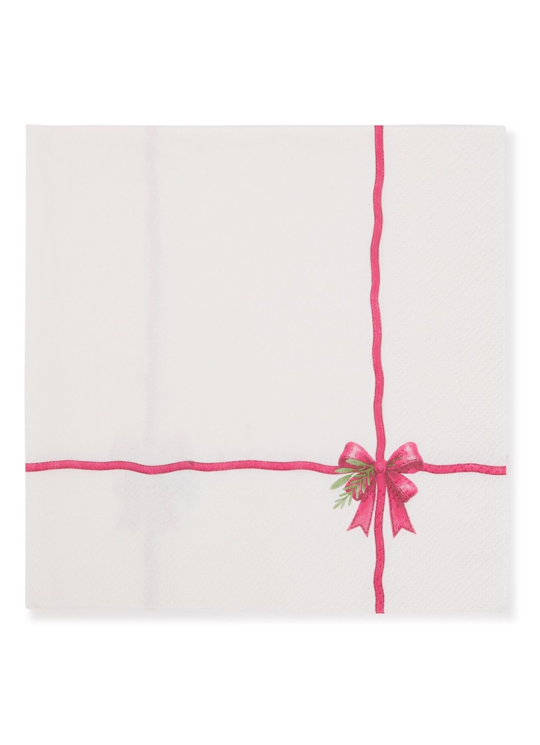 Ihr Ideal Home Tiny Present Bow servetten 33 x 33 cm - voorkant creme