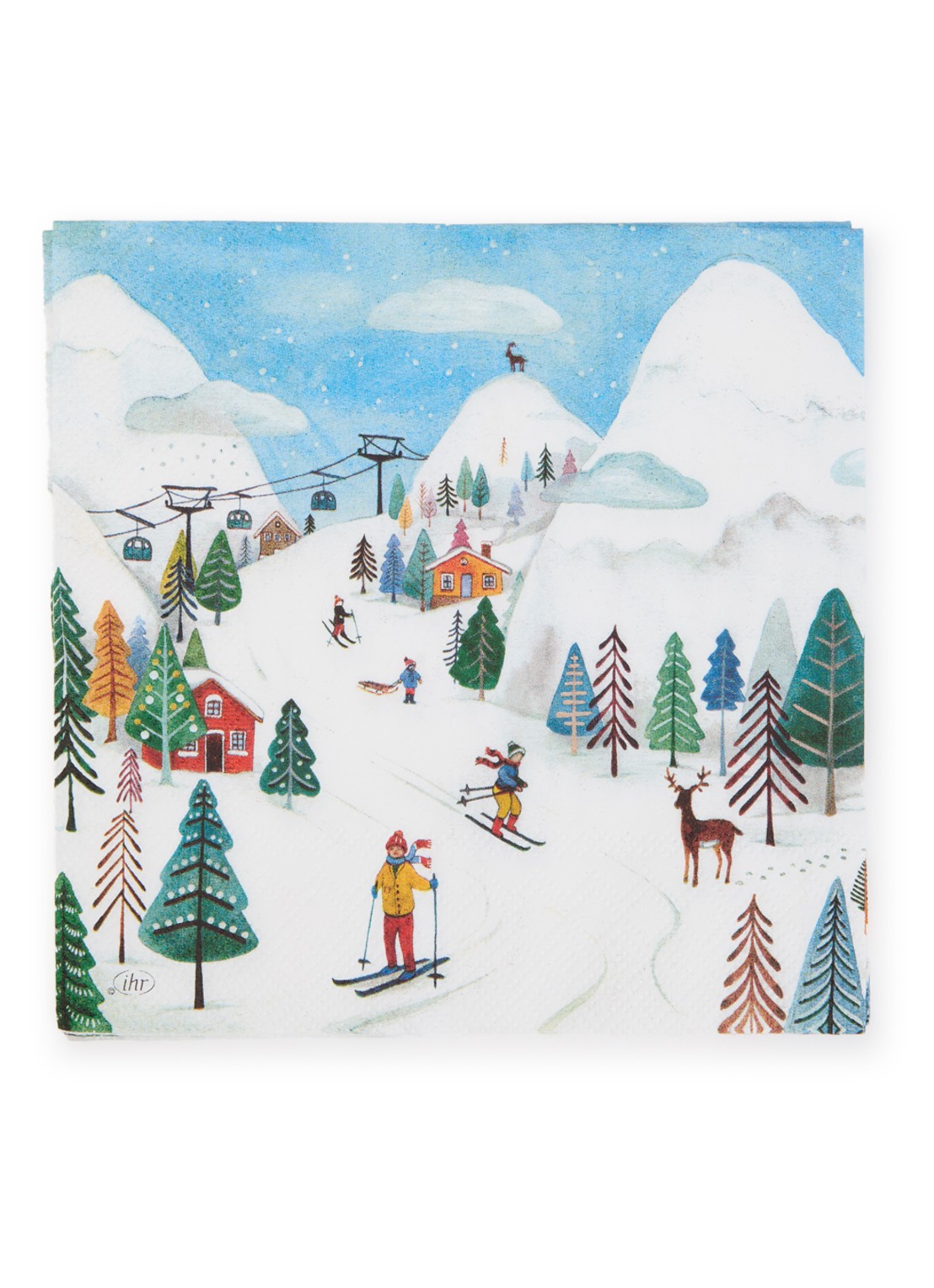Ihr Ideal Home Winter Joy servetten 33 x 33 cm - voorkant multicolor