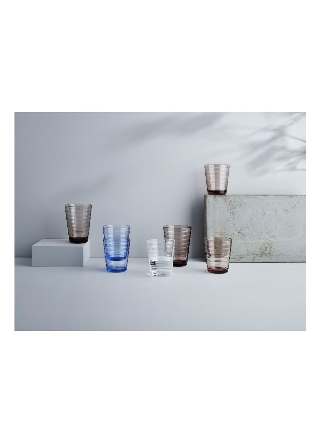 Iittala Aino Aalto drinkglas 22 cl set van 2 - voorkant 2 blauw