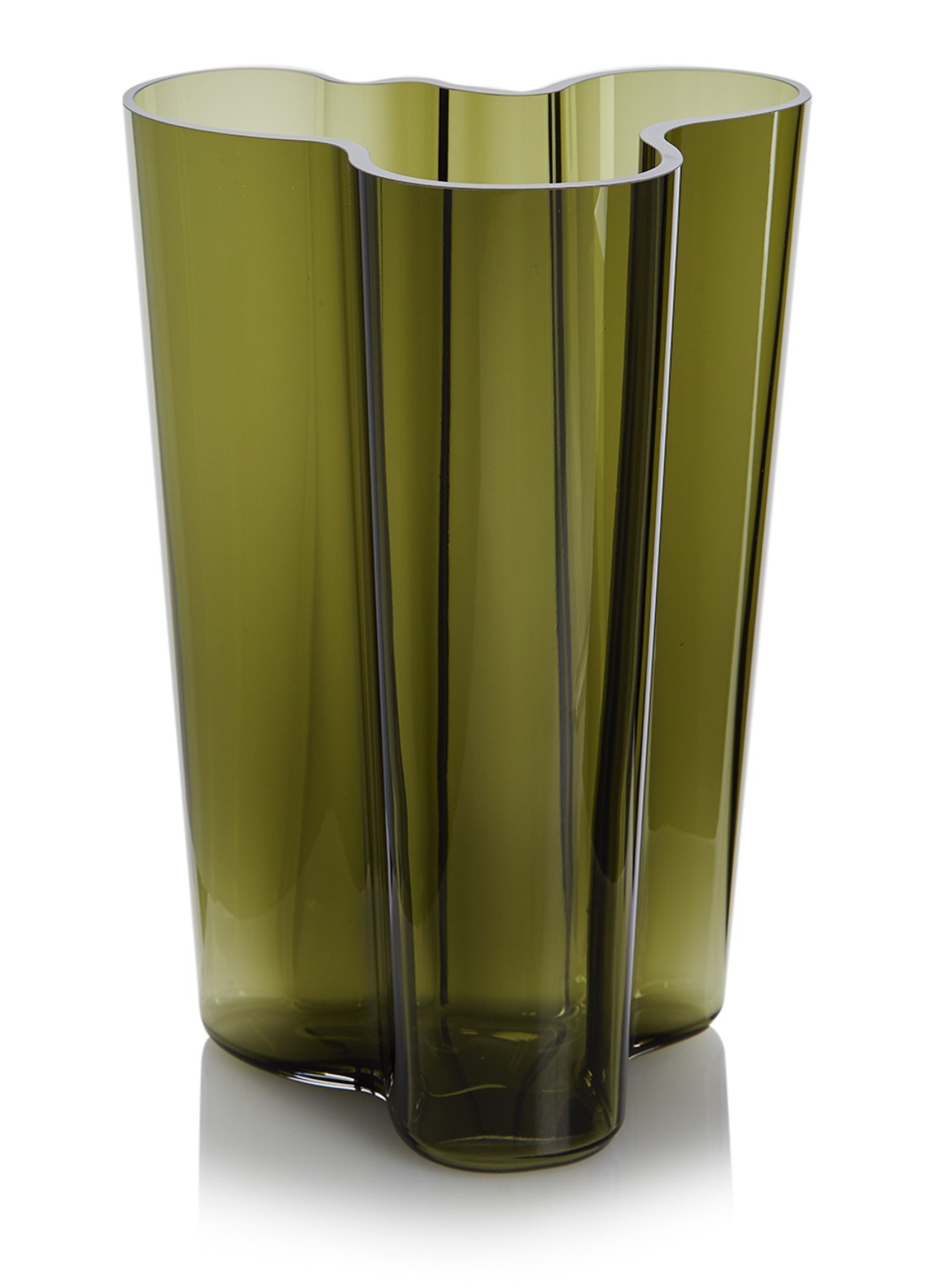 Iittala Alvar Aalto Finlandia vaas 25 cm - voorkant mosgroen