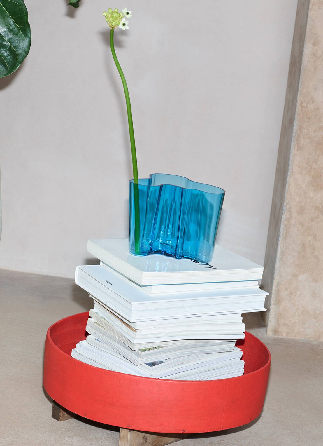 Iittala Alvar Aalto vaas 14 cm - voorkant 2 blauw