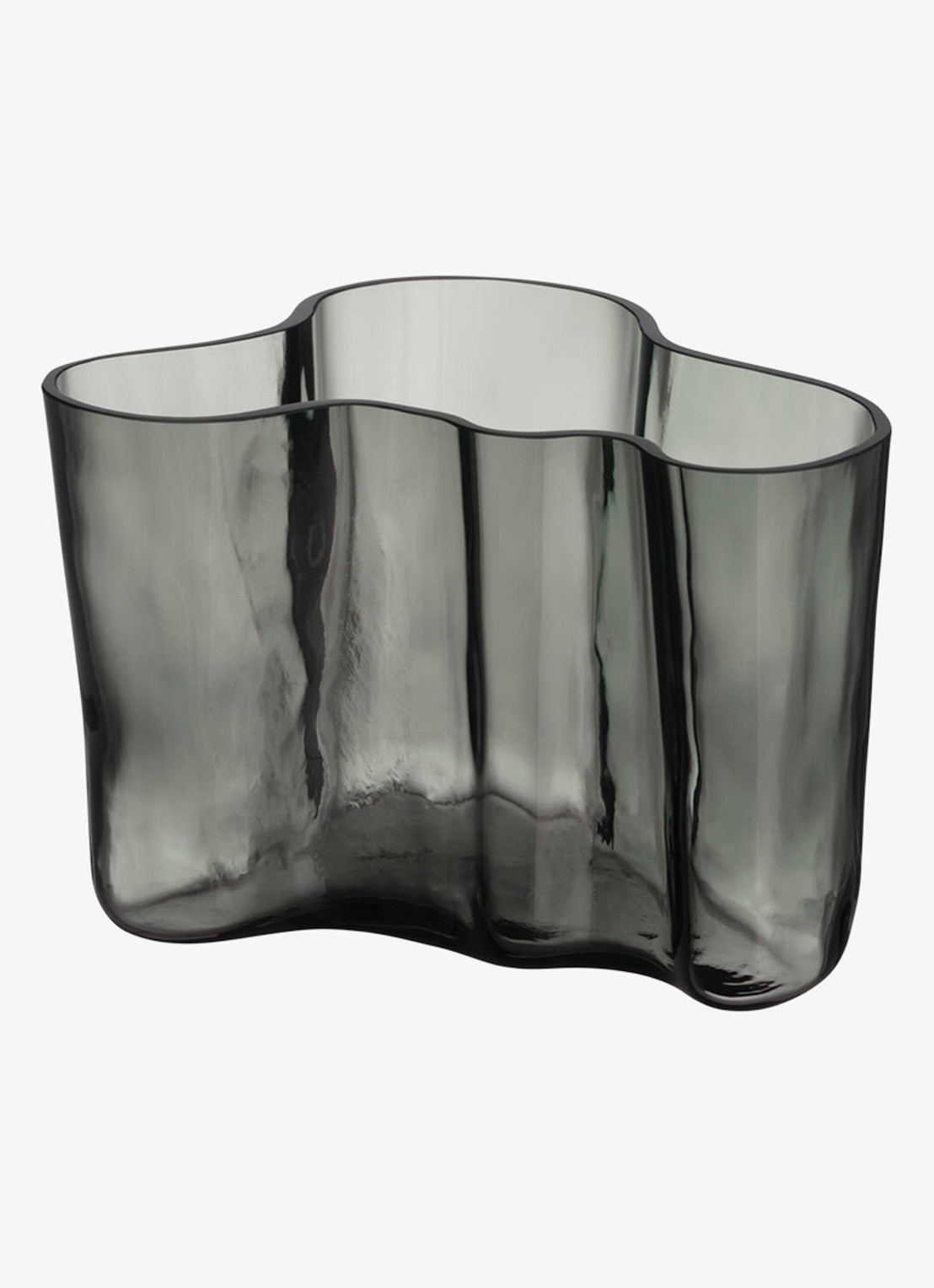 Iittala Alvar Aalto vaas 14 cm - voorkant donkergrijs