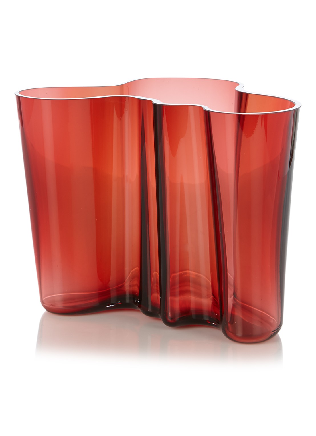 Iittala Alvar Aalto vaas 16 cm - voorkant rood
