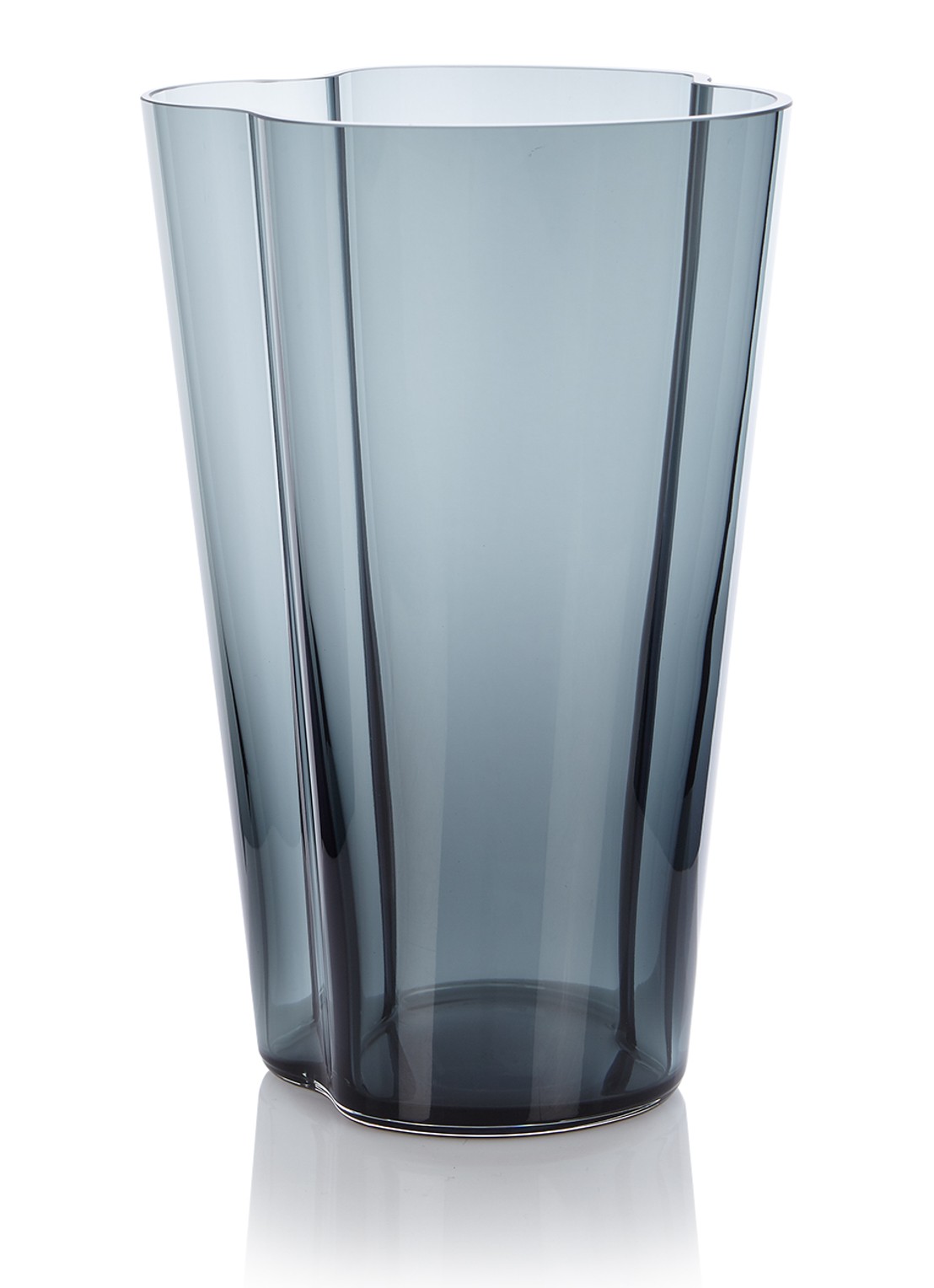Iittala Alvar Aalto vaas 22 cm - voorkant donkergrijs