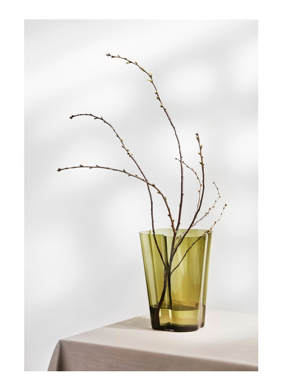 Iittala Alvar Aalto vaas 27 cm - voorkant 5 mosgroen