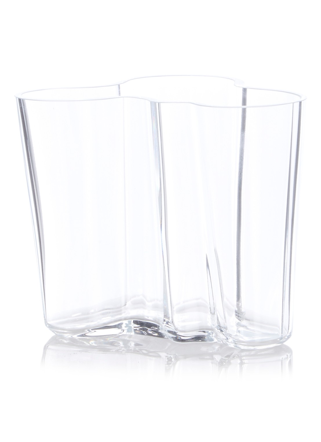 Iittala Alvar Aalto vaas helder 9,5 cm  - voorkant 2 transparant