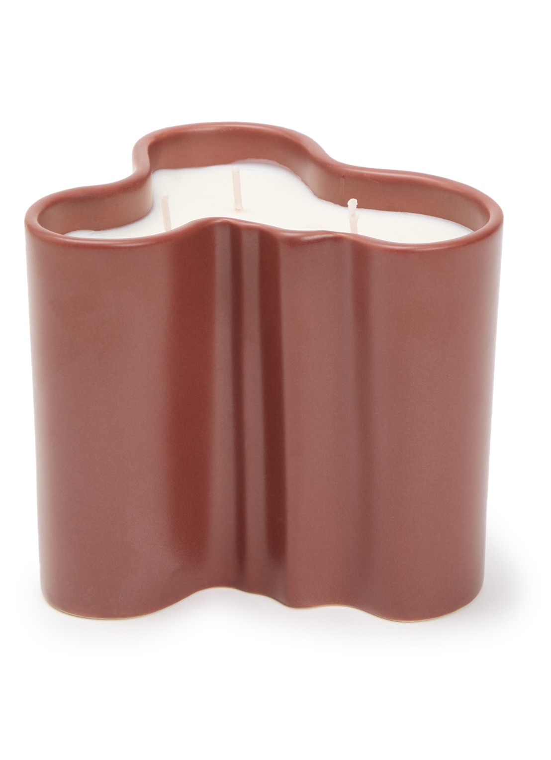 Iittala Alvar Aalto Vuur geurkaars 1048 gram - voorkant steenrood