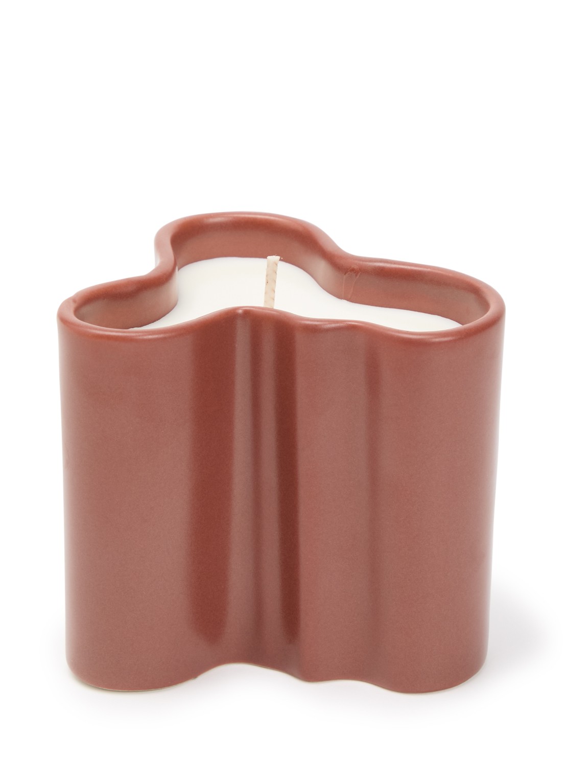 Iittala Alvar Aalto Vuur geurkaars 405 gram - voorkant 2 steenrood