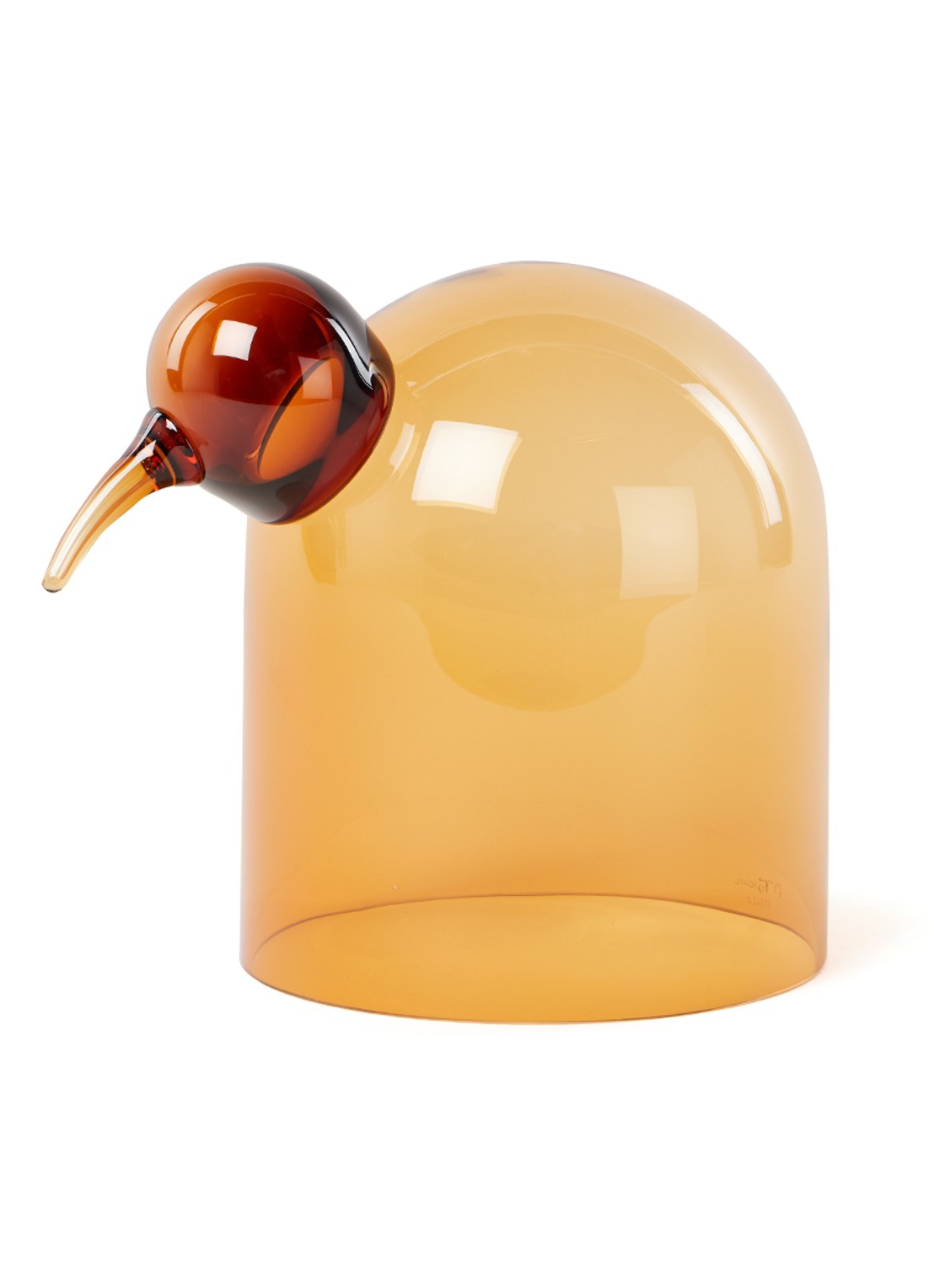 Iittala Anna vogel van glas 21 cm - voorkant oranje