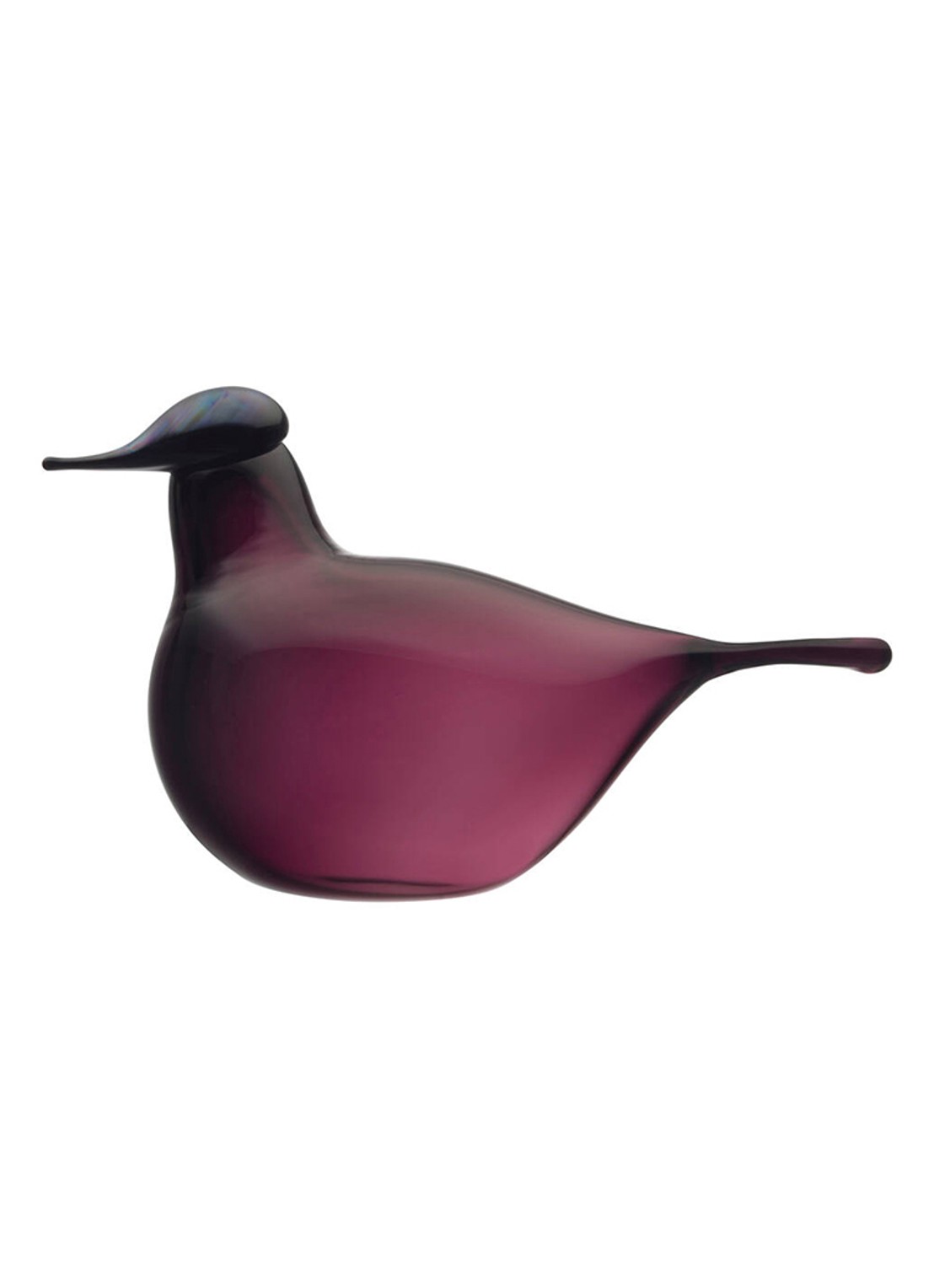 Iittala Birds by Toikka Chiffchaff vogel van glas 13 cm - voorkant lila