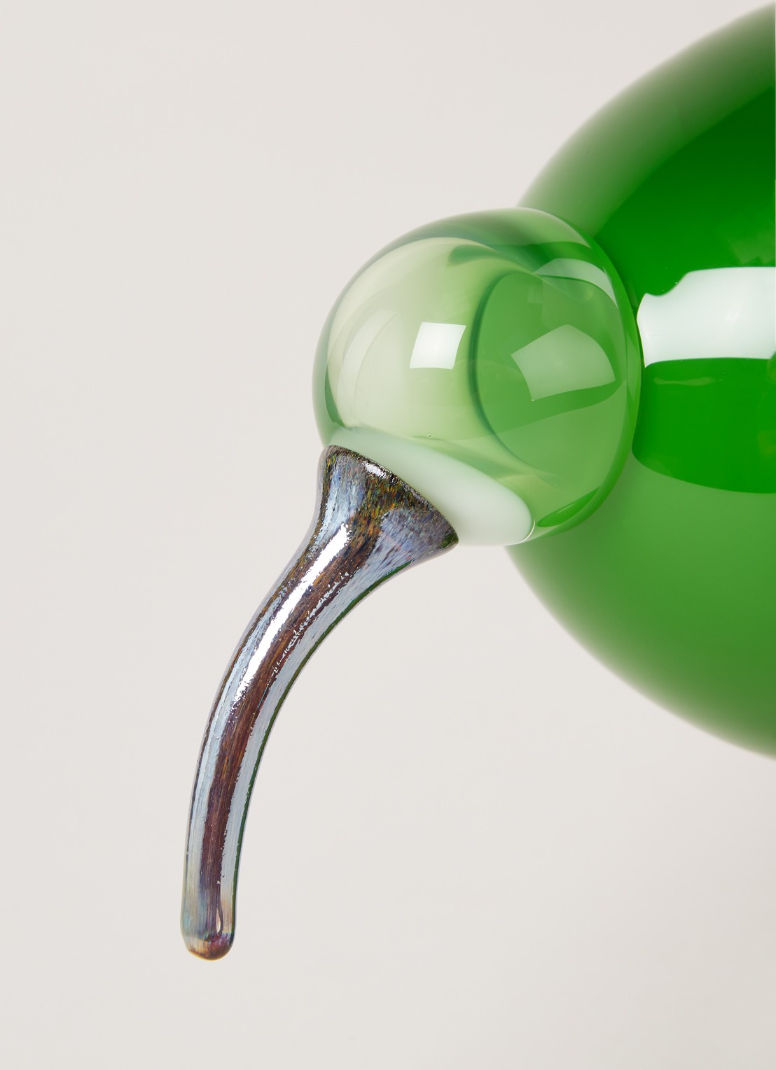 Iittala Birds by Toikka Groene Ibis van glas 20 cm - detail 3 groen