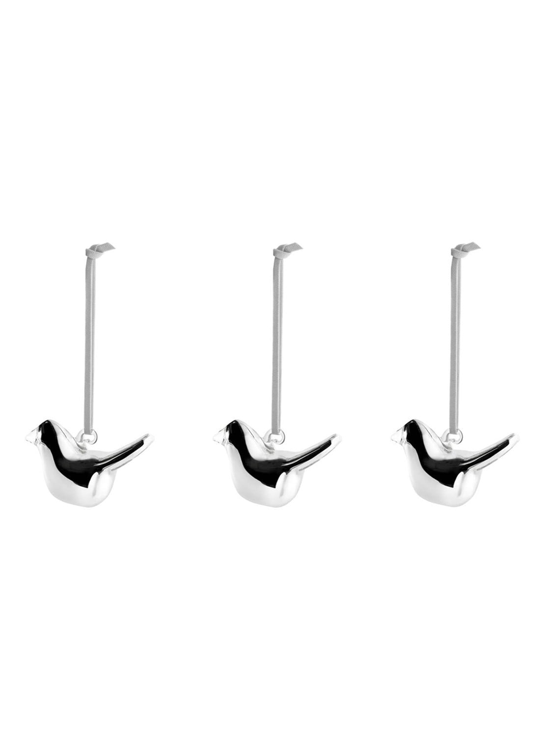 Iittala Birds by Toikka kersthanger set van 3 - voorkant 2 zilver