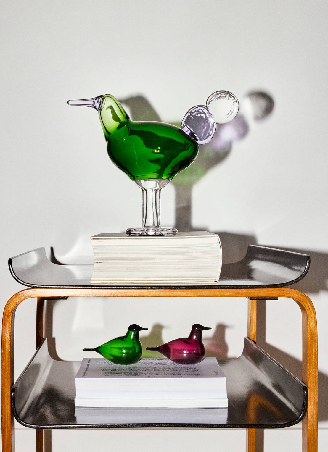 Iittala Birds by Toikka Kiikkuri vogel van glas 24 cm - voorkant 2 groen