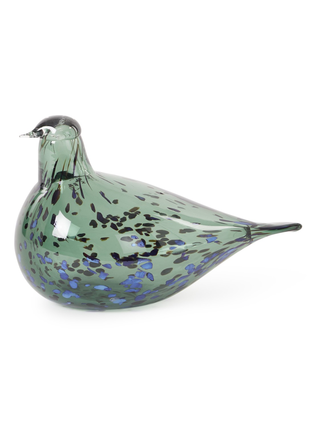 Iittala Birds By Toikka Reed Warbler vogel van glas 13 cm - voorkant donkergroen