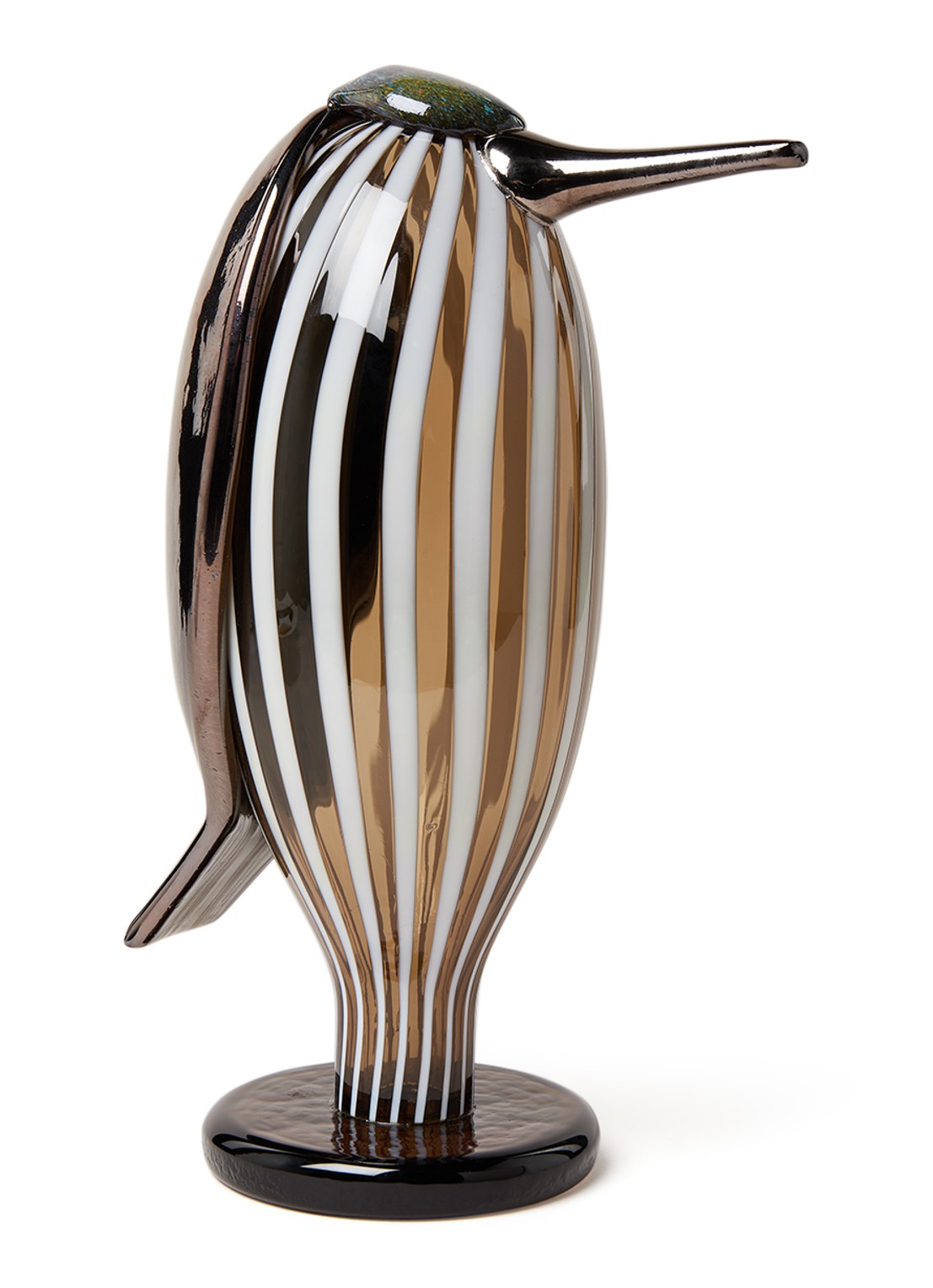 Iittala Butler vogel van glas 28 cm - voorkant 2 bruin