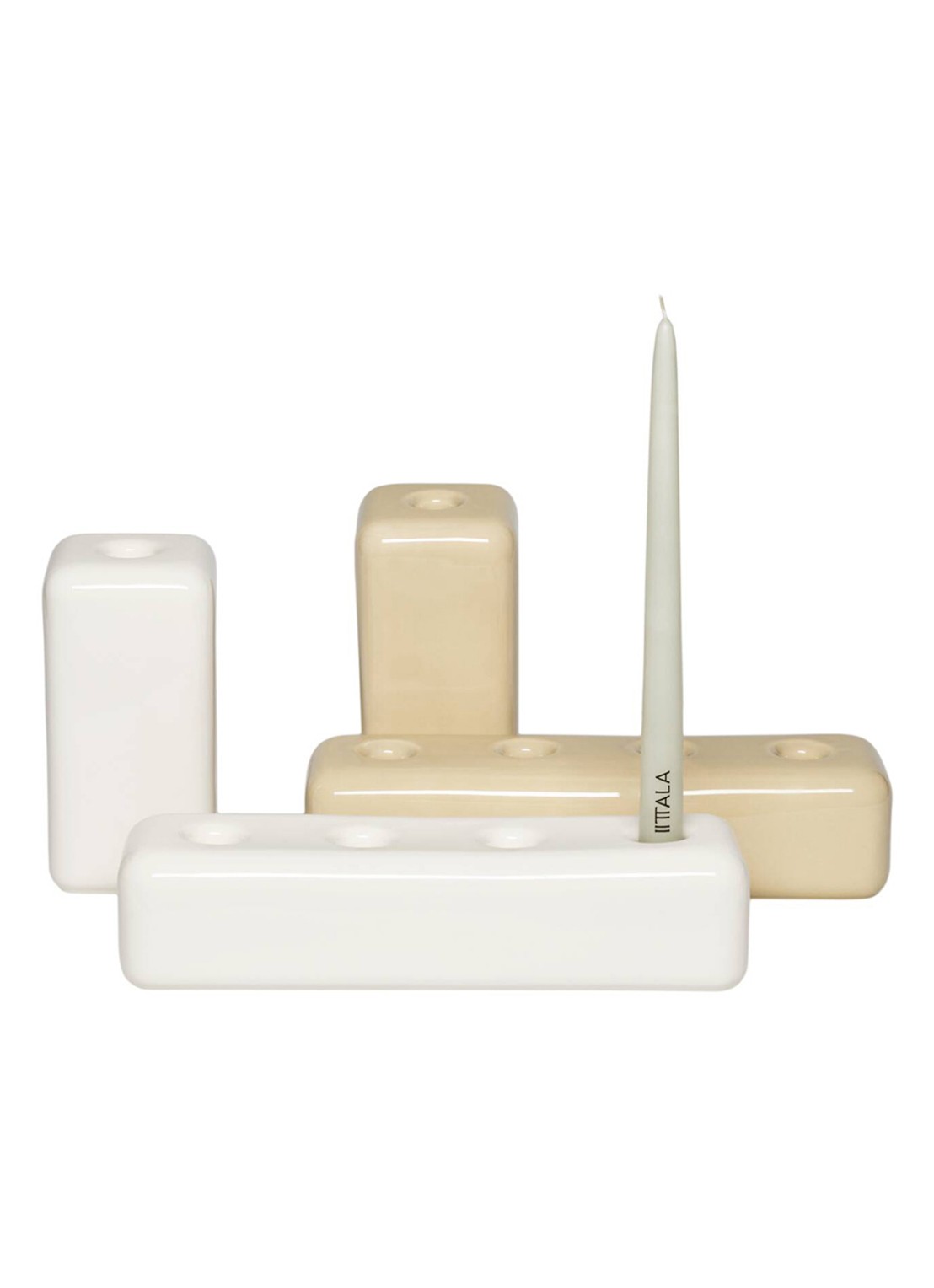 Iittala Element kandelaar 18,5 cm - voorkant 2 zand