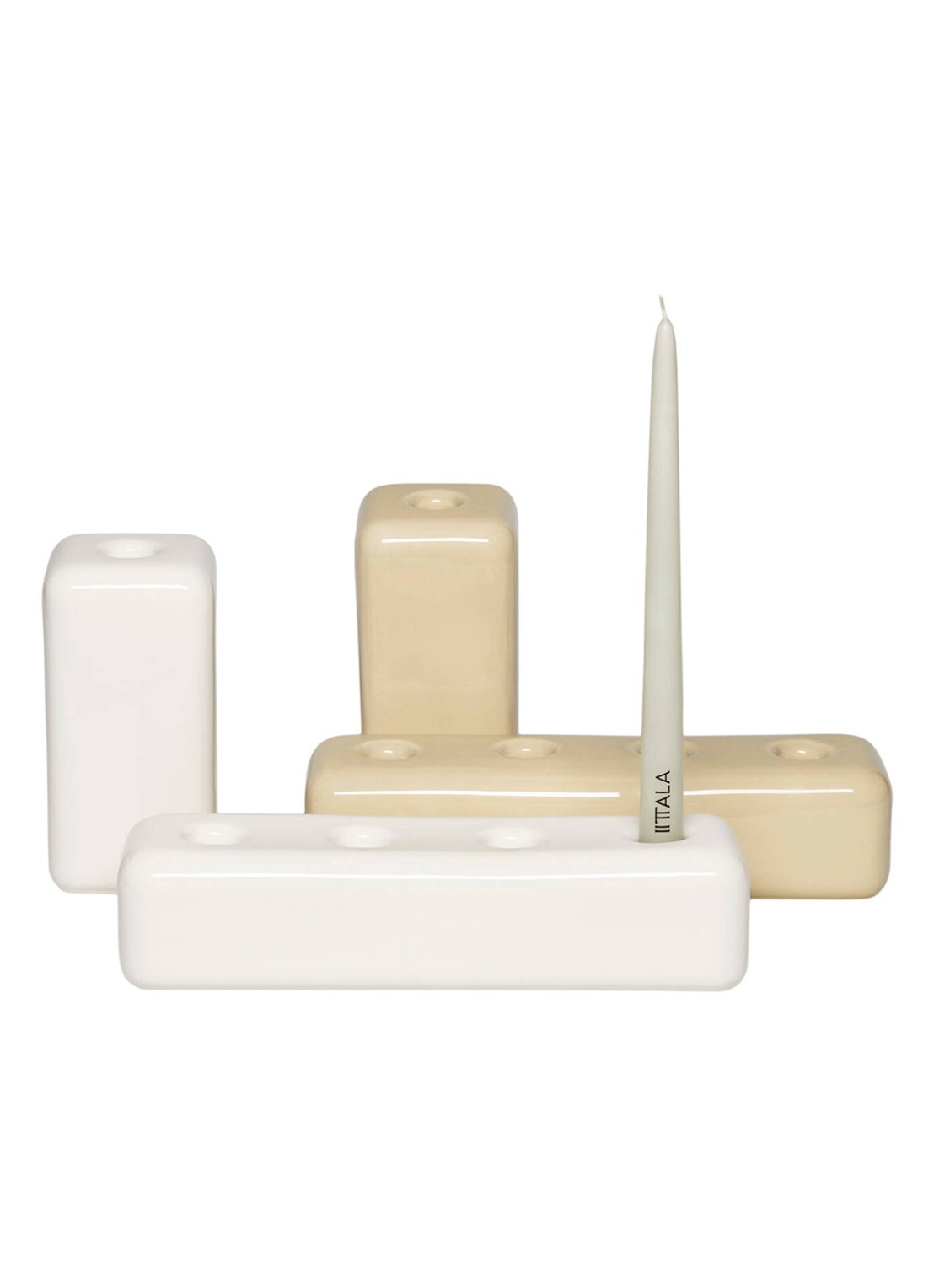 Iittala Element kandelaar voor 4 kaarsen  - voorkant 2 zand