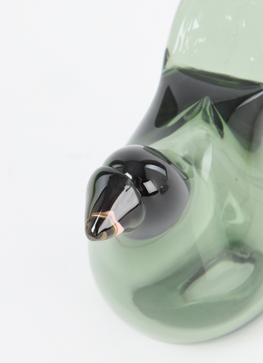 Iittala Flycatcher Sieppo vogel van glas 10 cm - voorkant 2 groen