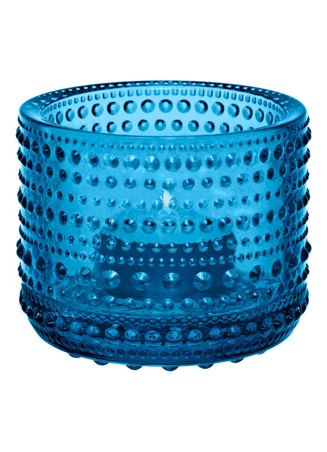 Iittala Kastehelmi waxinelichthouder 6,4 cm - voorkant 2 turquoise