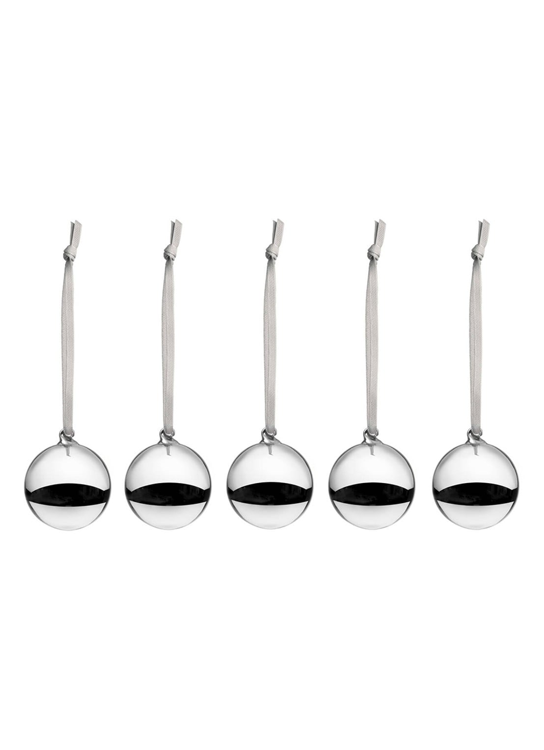 Iittala Kerstbal 4 cm set van 5 - voorkant 2 zilver