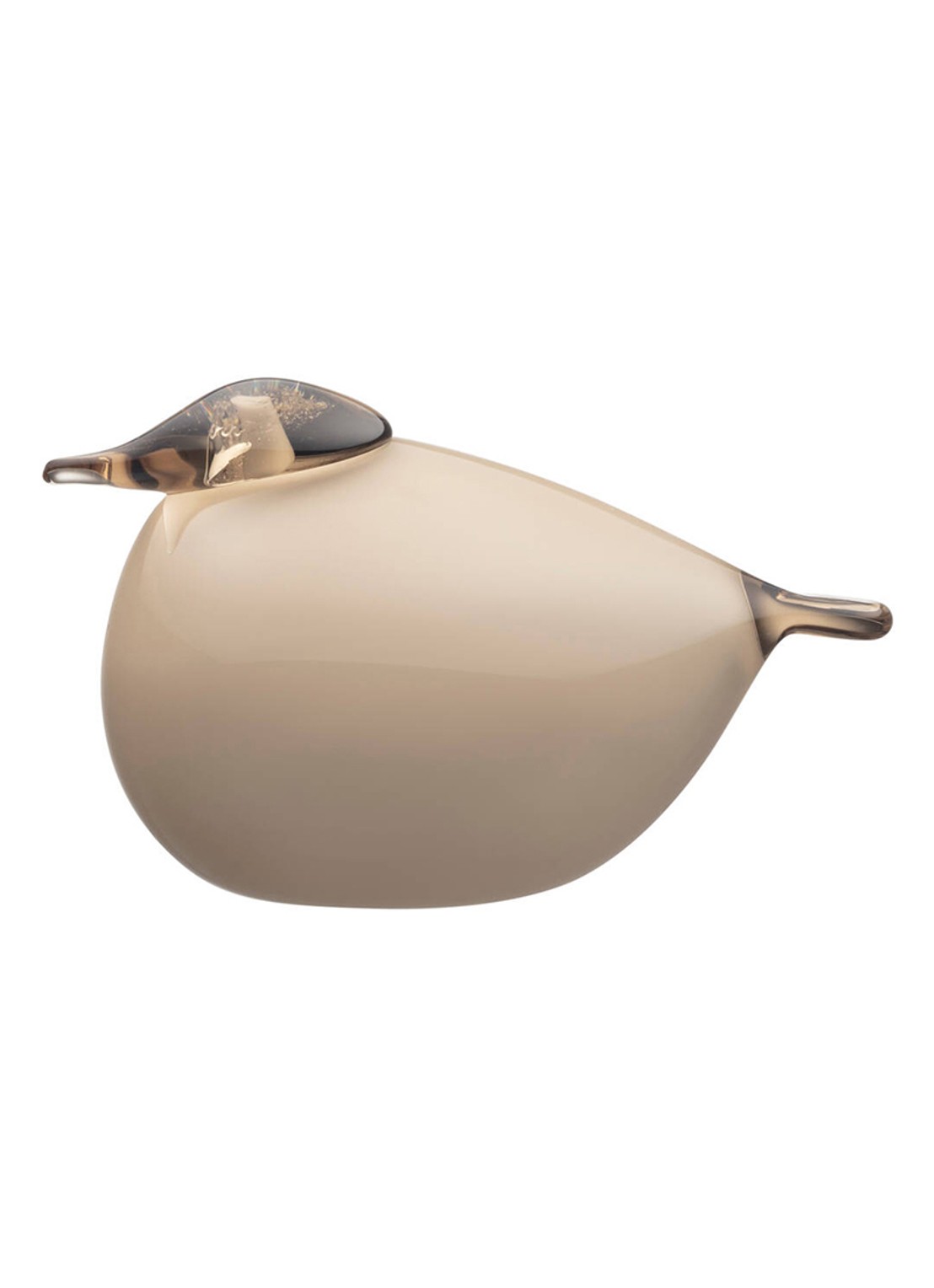 Iittala Kuulas vogel van glas 14 x 9 cm - voorkant beige