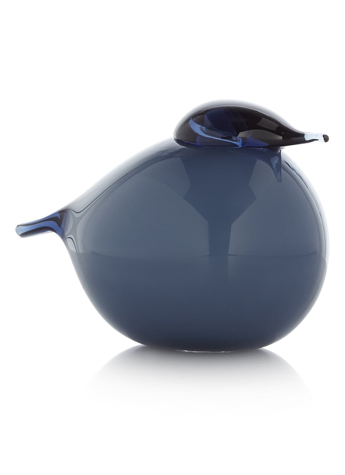 Iittala Kuulas vogel van glas 9 cm - voorkant blauw