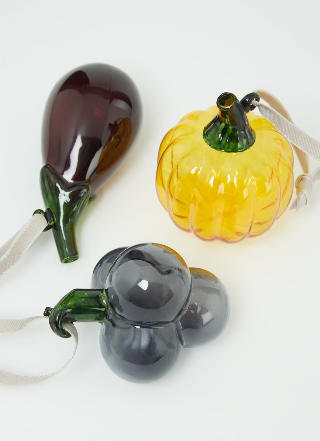 Iittala Mini groenten en fruit kersthanger 6 cm set van 3 - detail multicolor