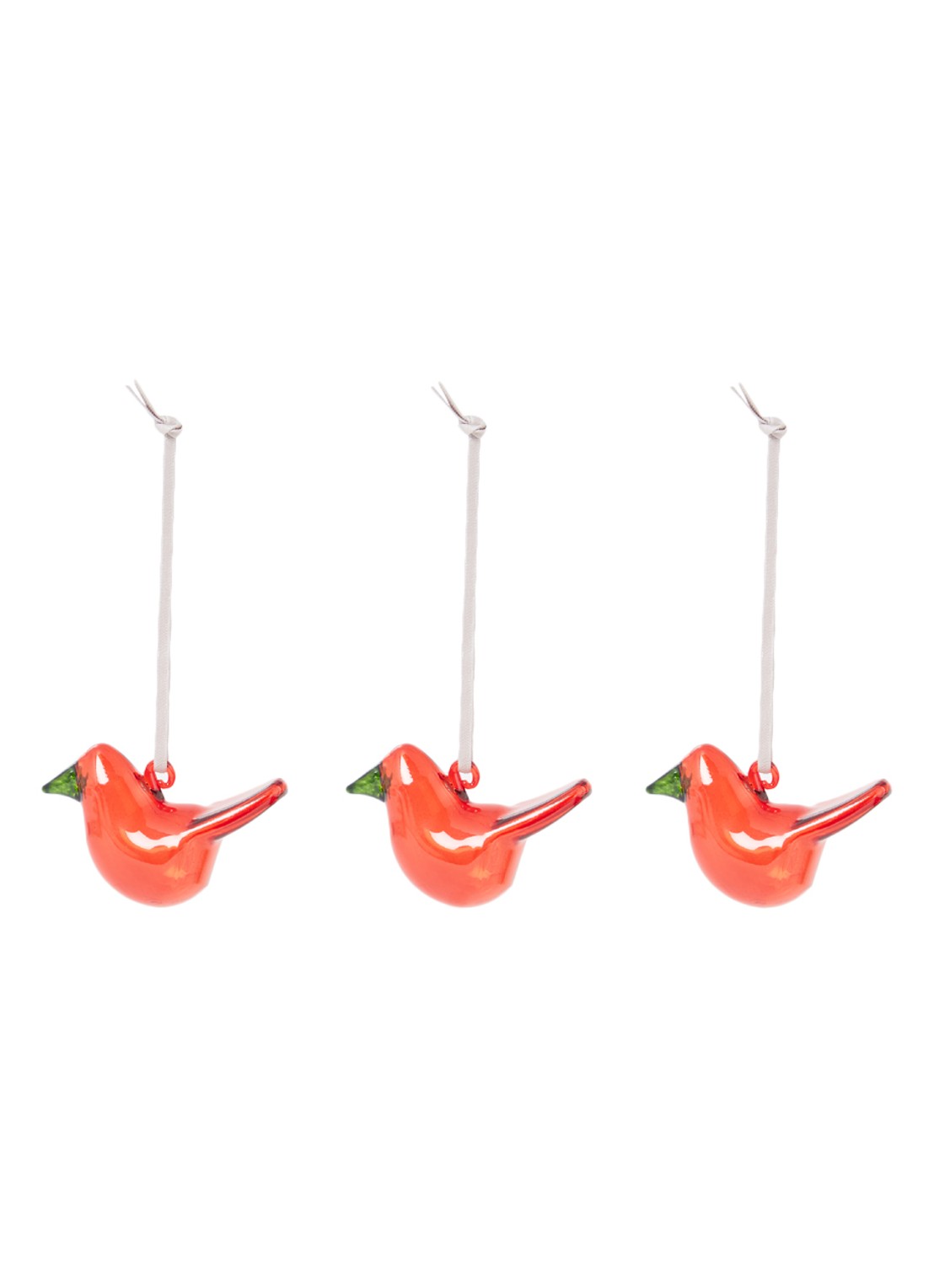 Iittala Mini Vogel kersthanger 6 cm set van 3 - voorkant rood
