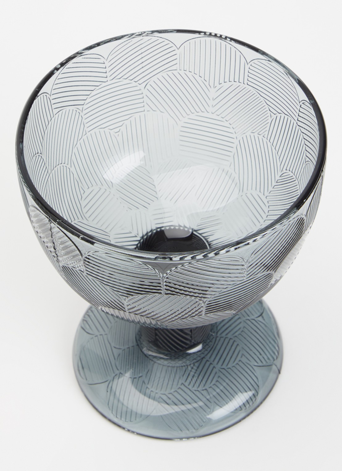 Iittala Miranda schaal op voet 11,5 cm - voorkant 4 donkergrijs