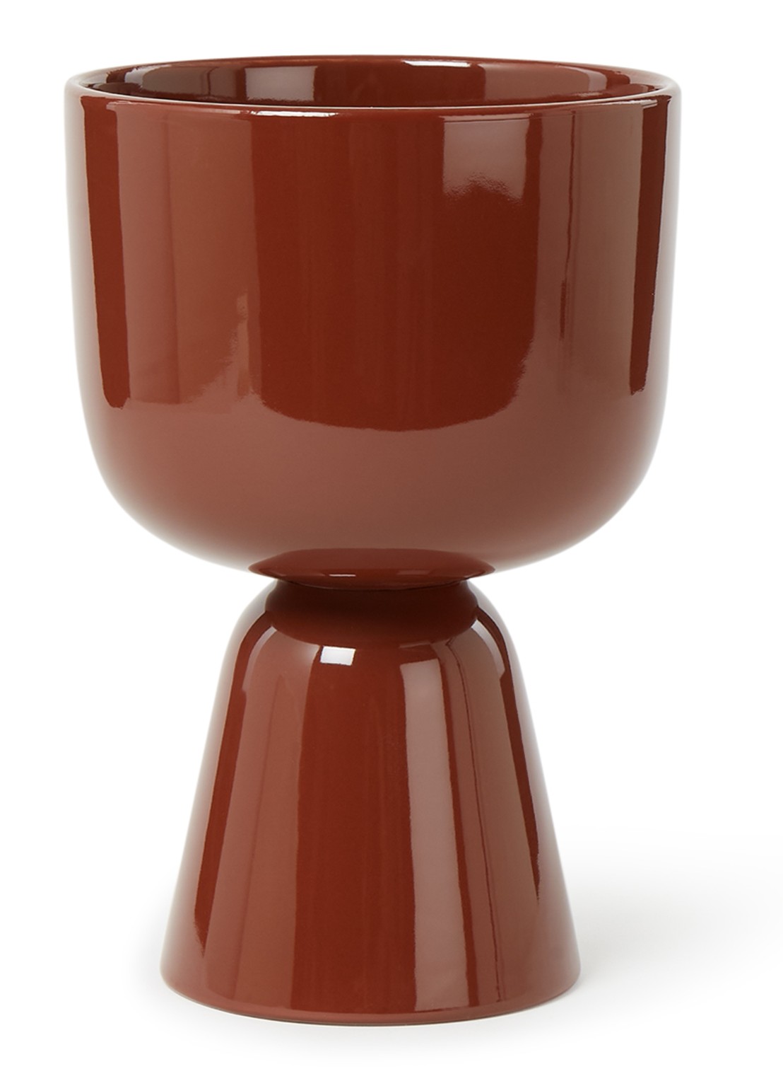Iittala Nappula bloempot van keramiek voor binnen Ø15,5 cm - voorkant 2 bruin