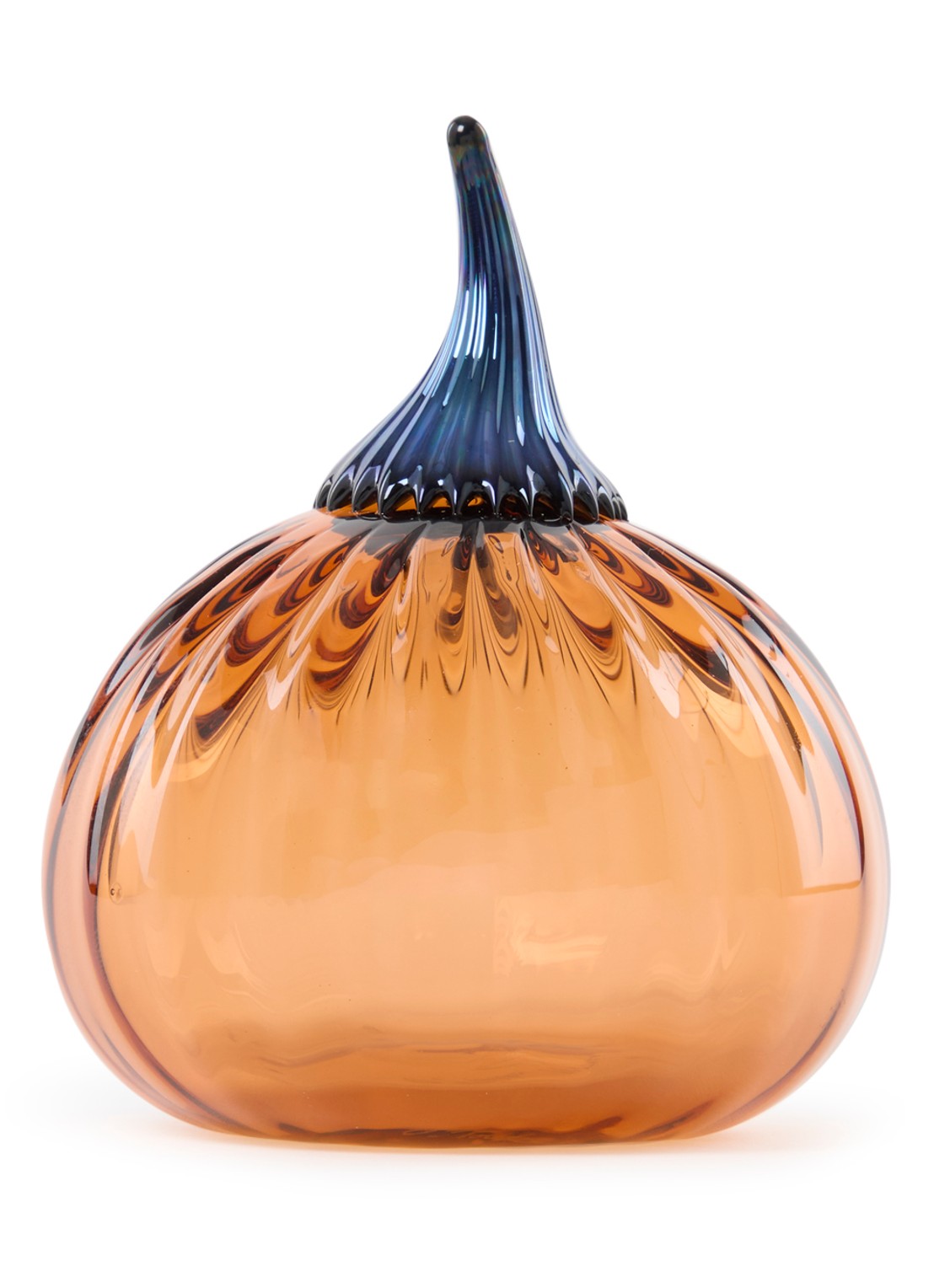 Iittala Pumpkin van glas 9,5 cm - voorkant 2 donkeroranje