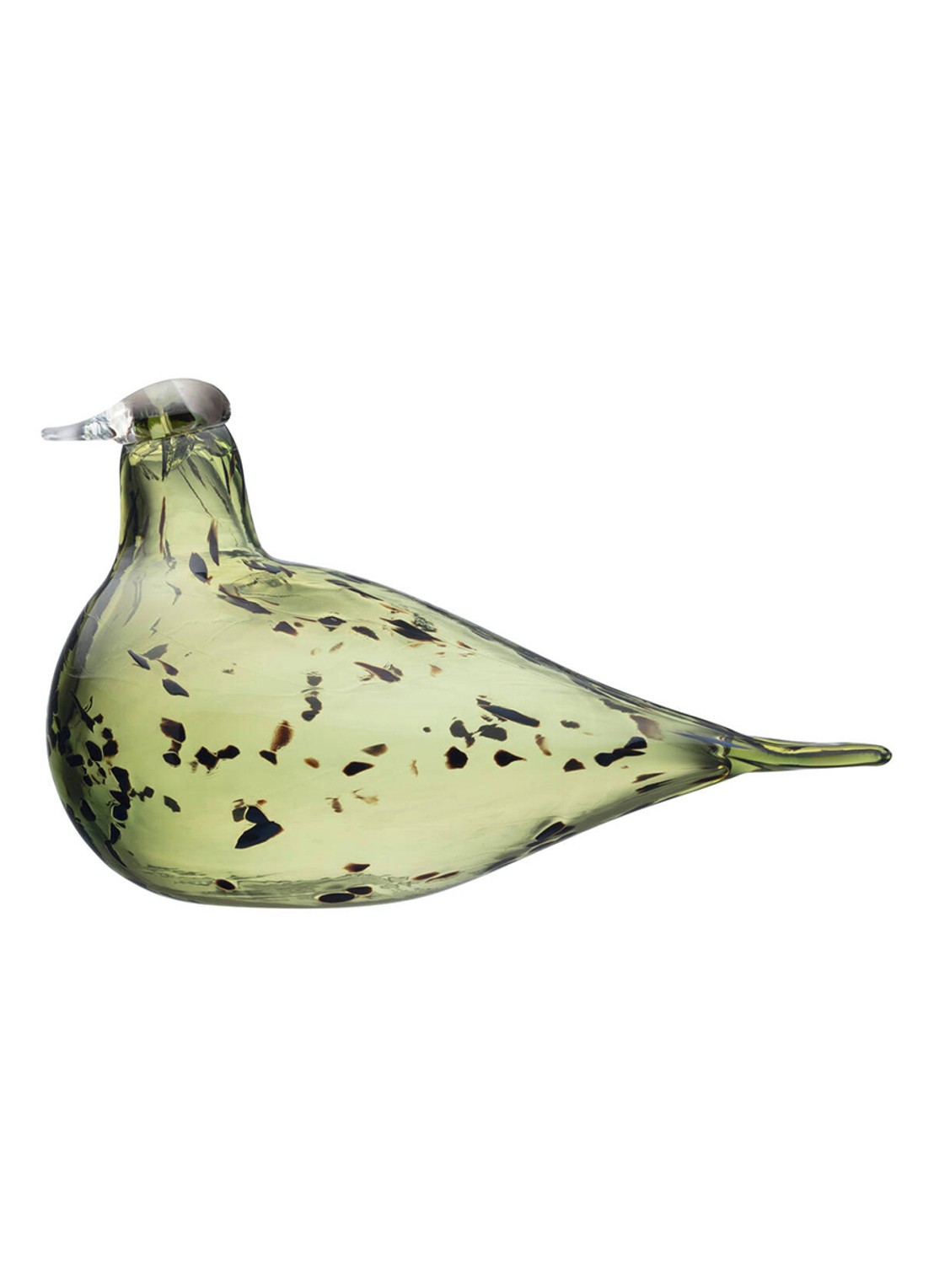 Iittala Rietzanger vogel van glas 21 x 13 cm - voorkant zand