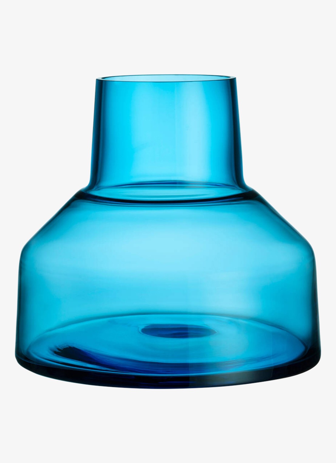 Iittala Solare Low vaas 20 cm - voorkant blauw